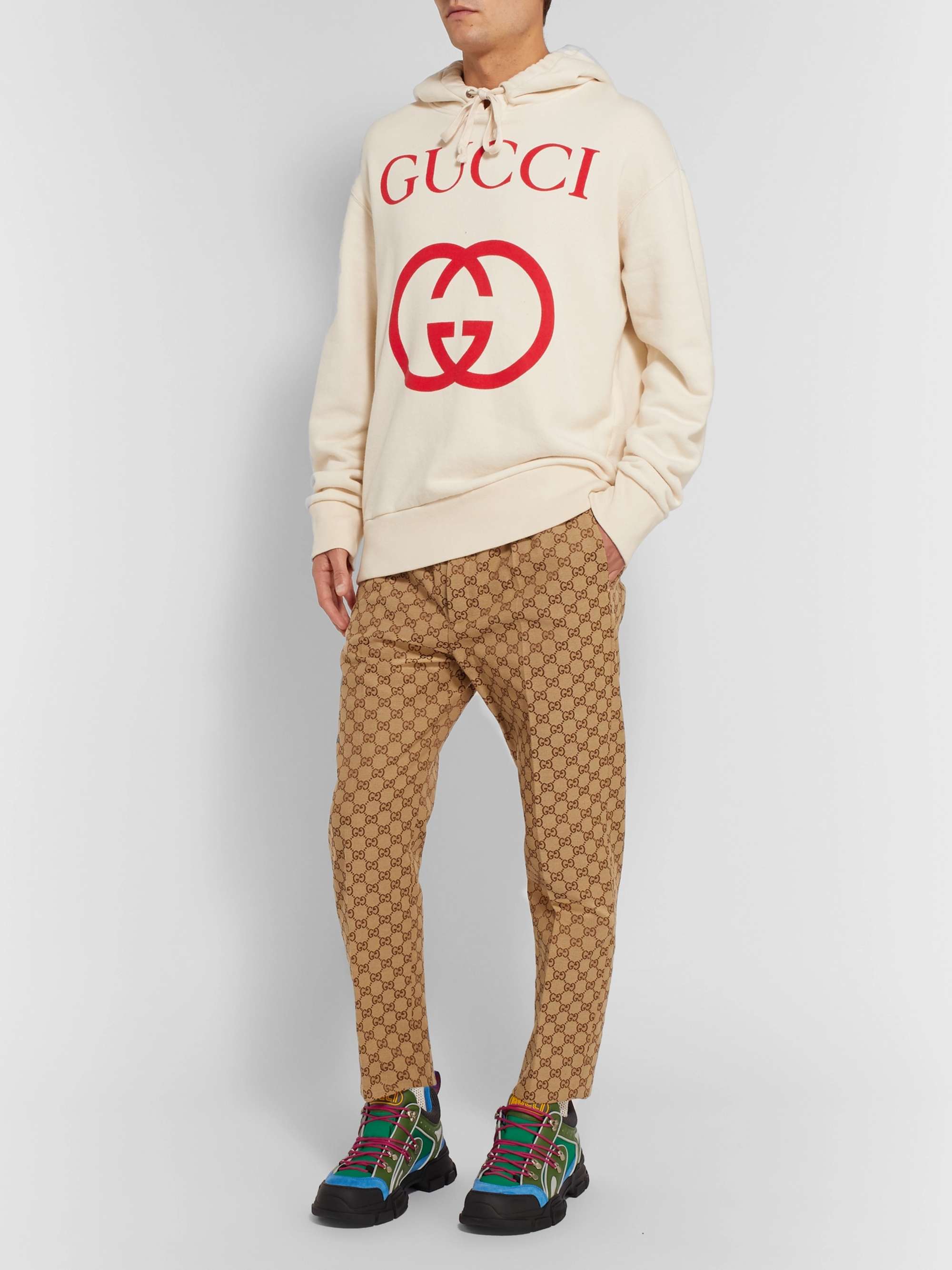 GUCCI Flashtrek Reflective Leather, Suede and Mesh Sneakers