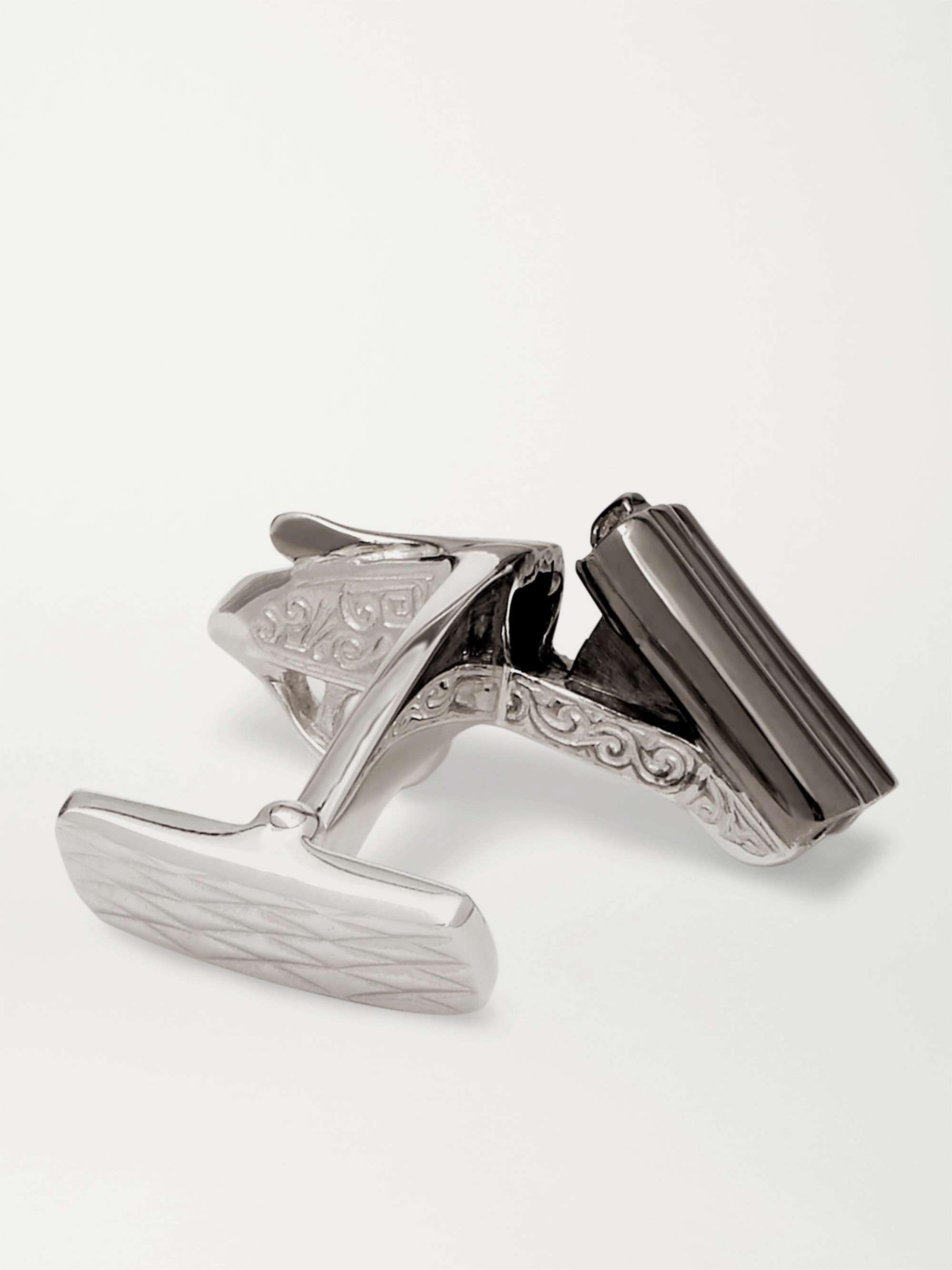 PURDEY Side-By-Side Engraved Sterling Silver Cufflinks