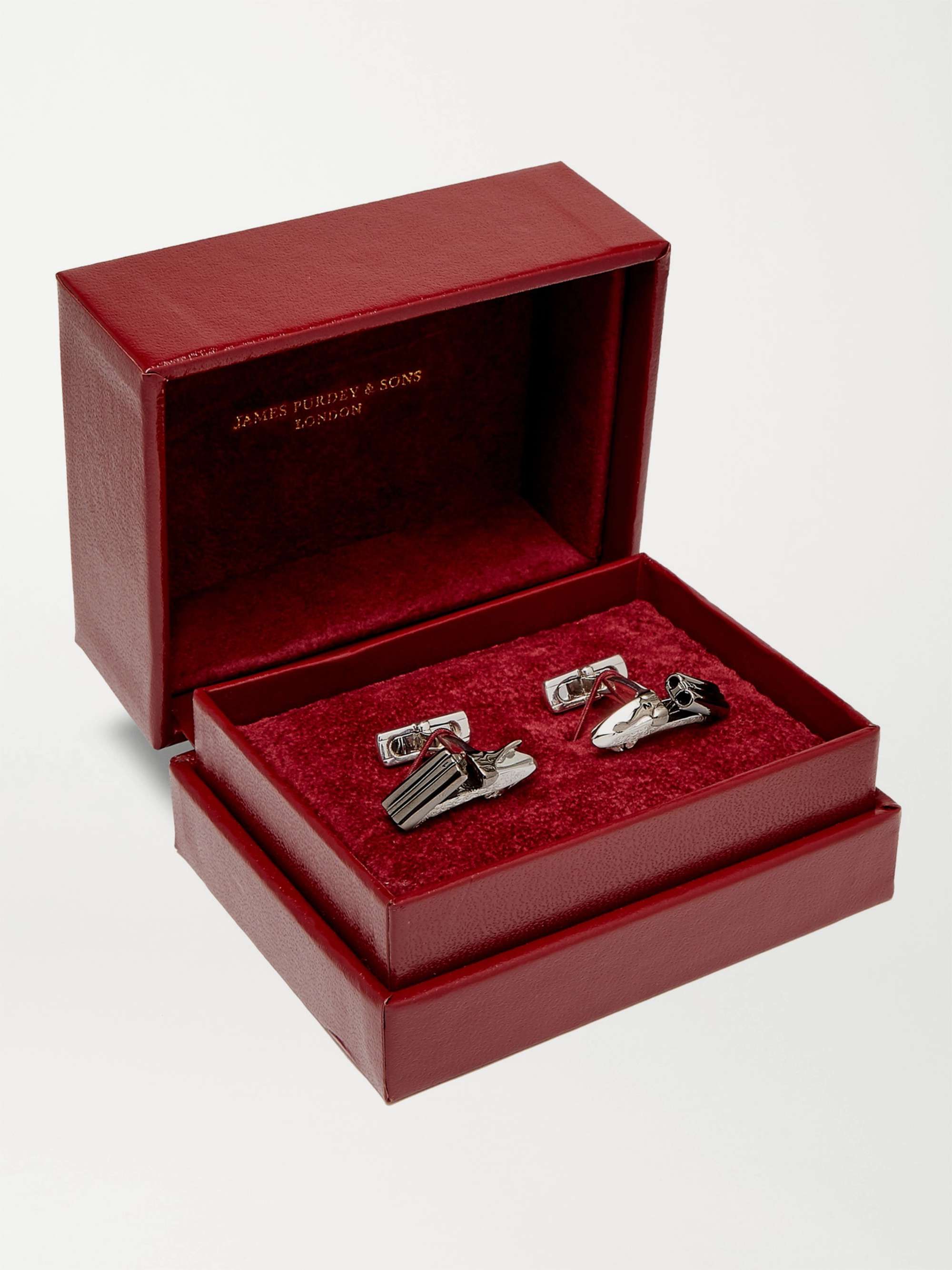 PURDEY Side-By-Side Engraved Sterling Silver Cufflinks