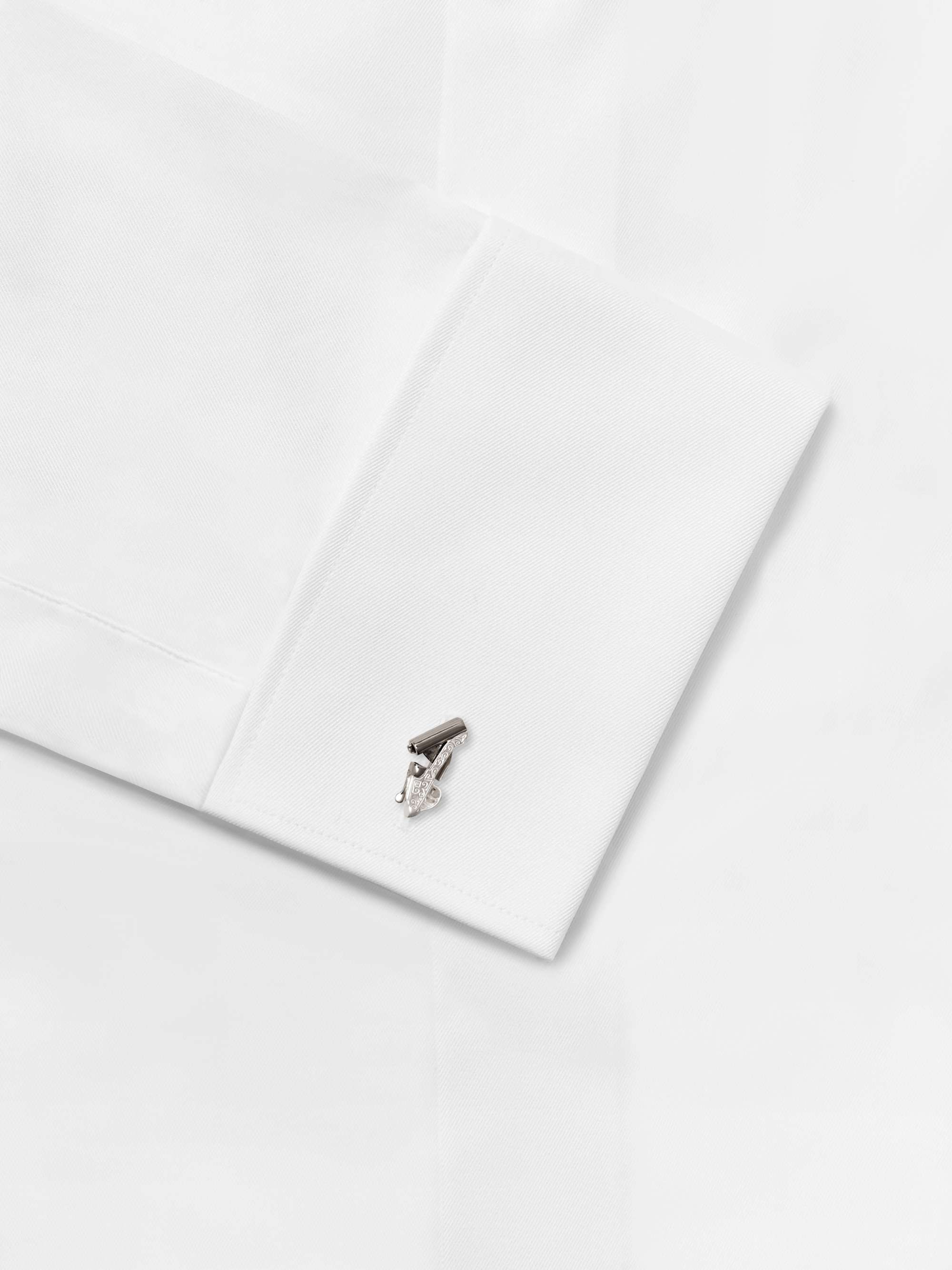 PURDEY Side-By-Side Engraved Sterling Silver Cufflinks