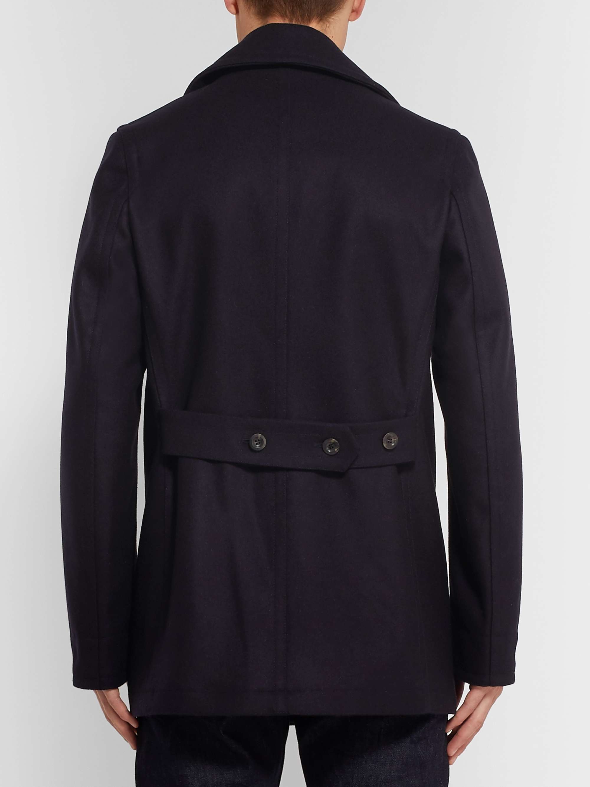 PRIVATE WHITE V.C. + Woolmark Melton Merino Wool Peacoat