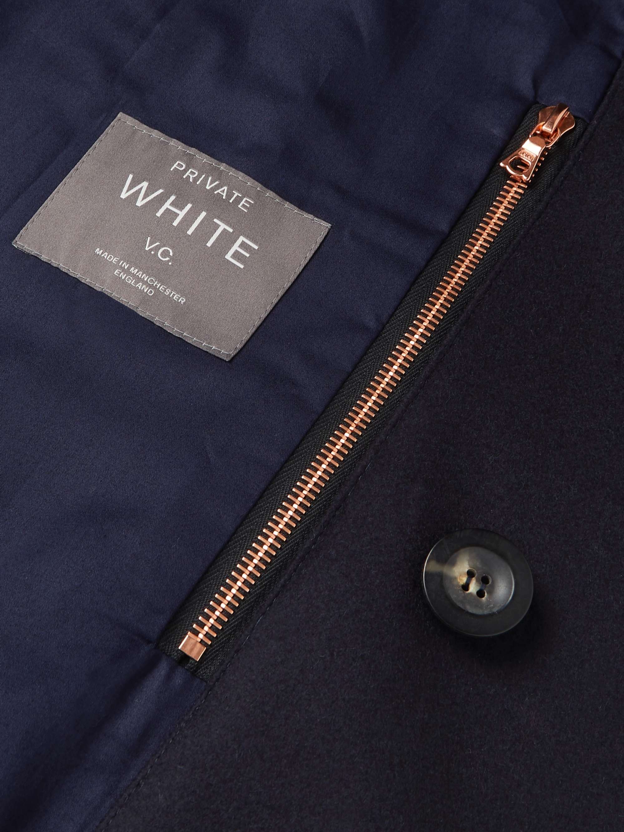 PRIVATE WHITE V.C. + Woolmark Melton Merino Wool Peacoat