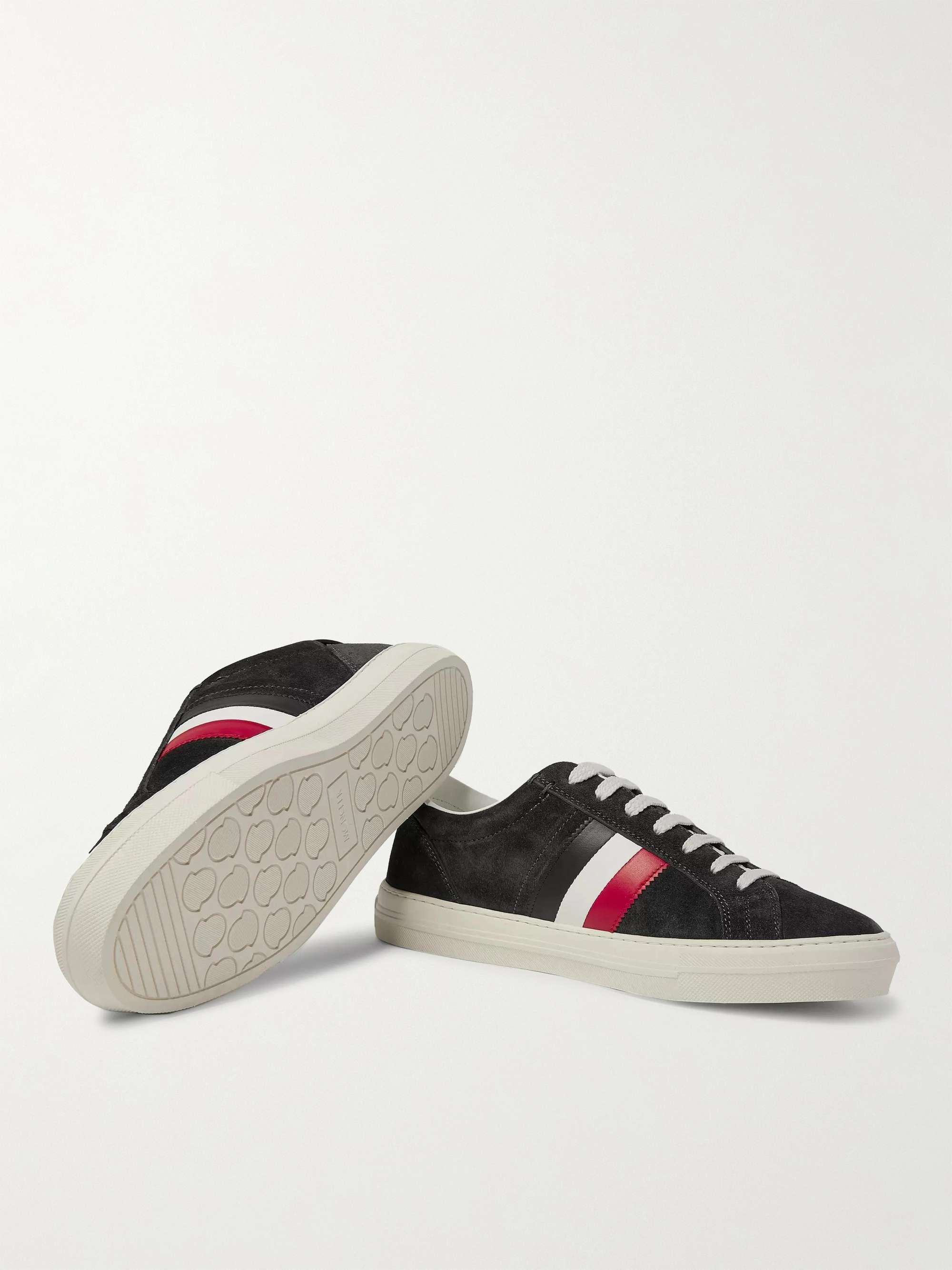 MONCLER New Monaco Leather and Suede Sneakers