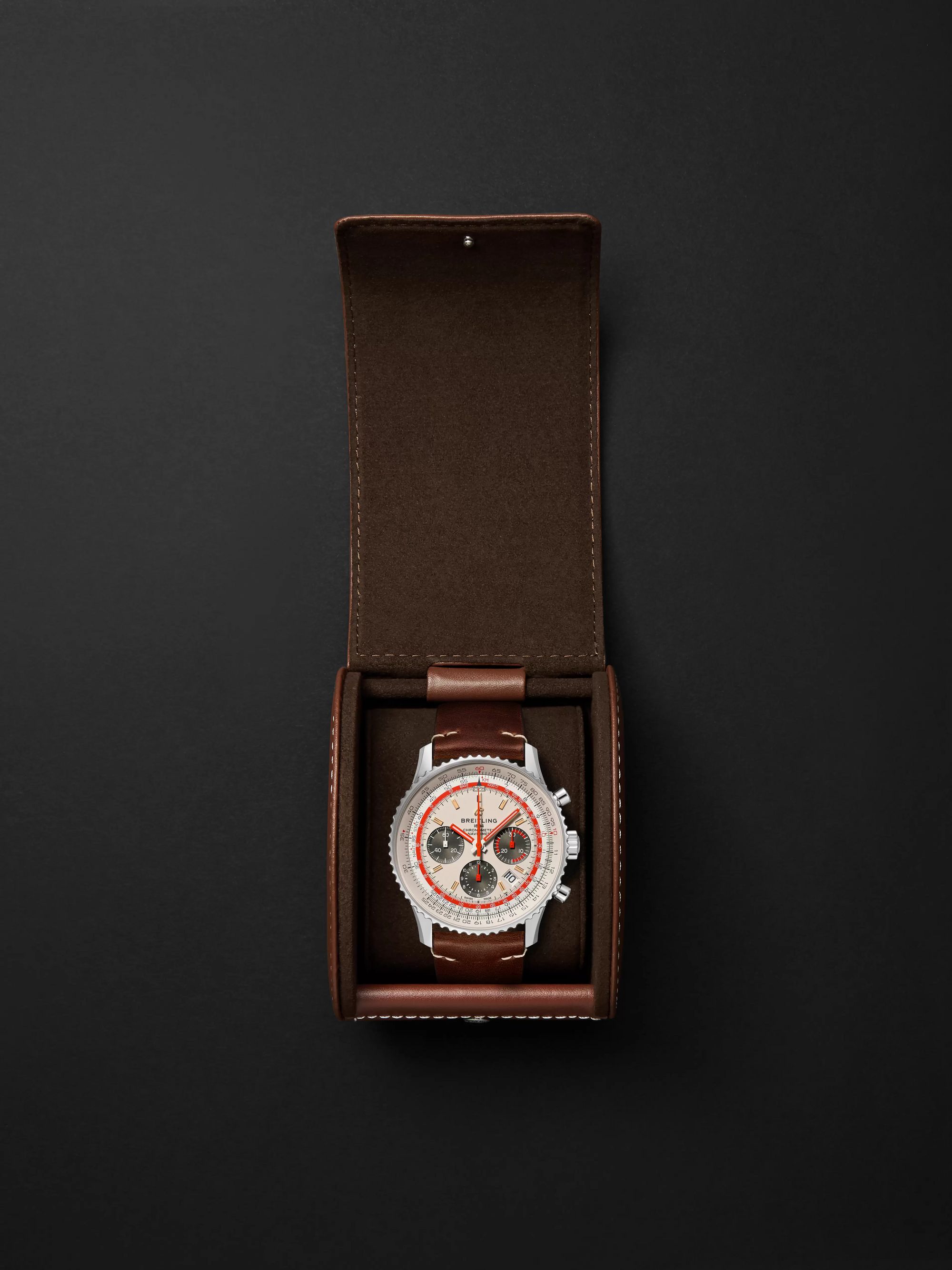 BREITLING Navitimer B01 TWA Automatic Chronograph 43mm Stainless Steel and Leather Watch, Ref. No. AB01219A1G1X2