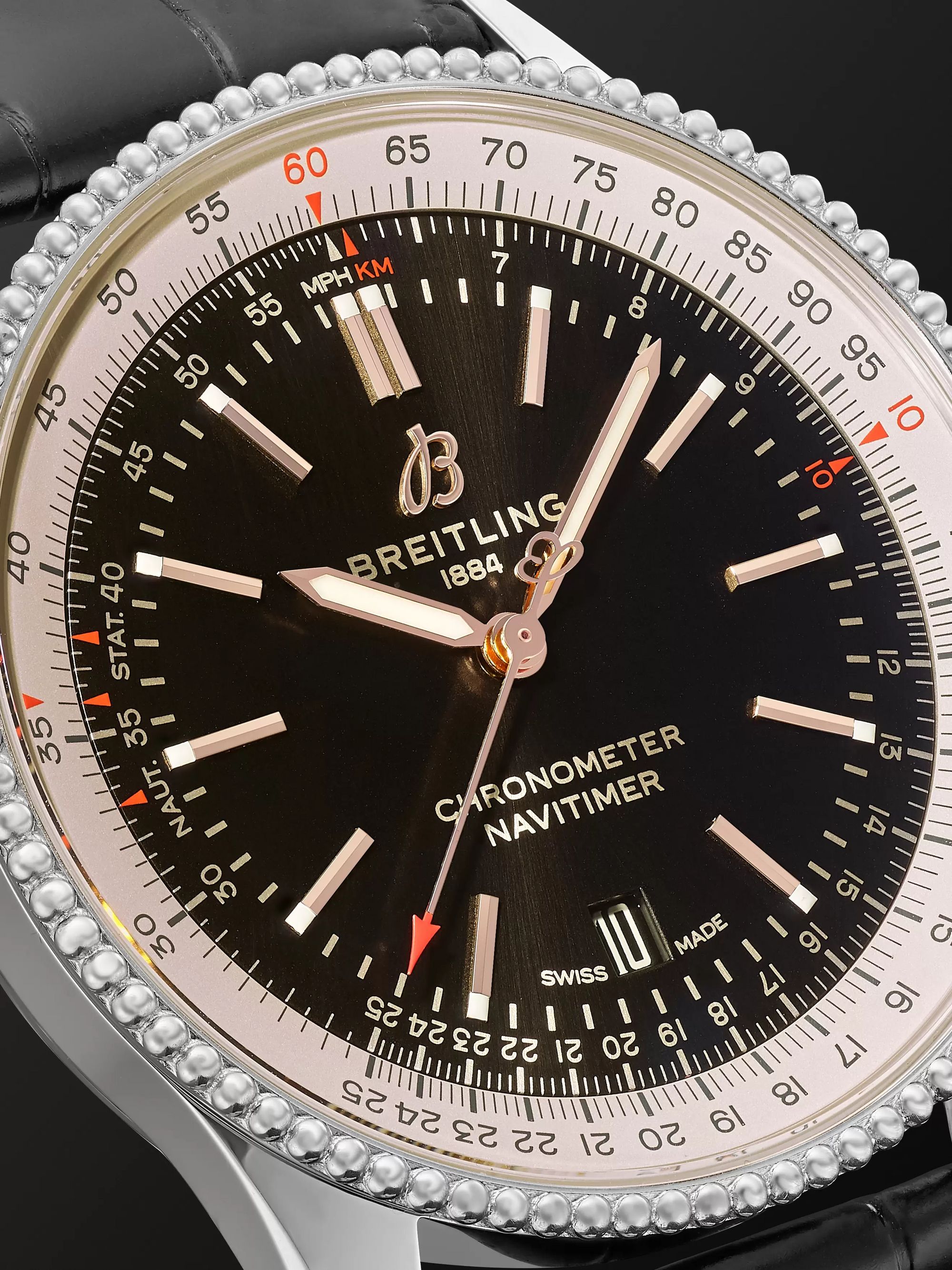 BREITLING Navitimer 1 Automatic 41mm Stainless Steel and Alligator Watch, Ref. No. A17326211B1P2