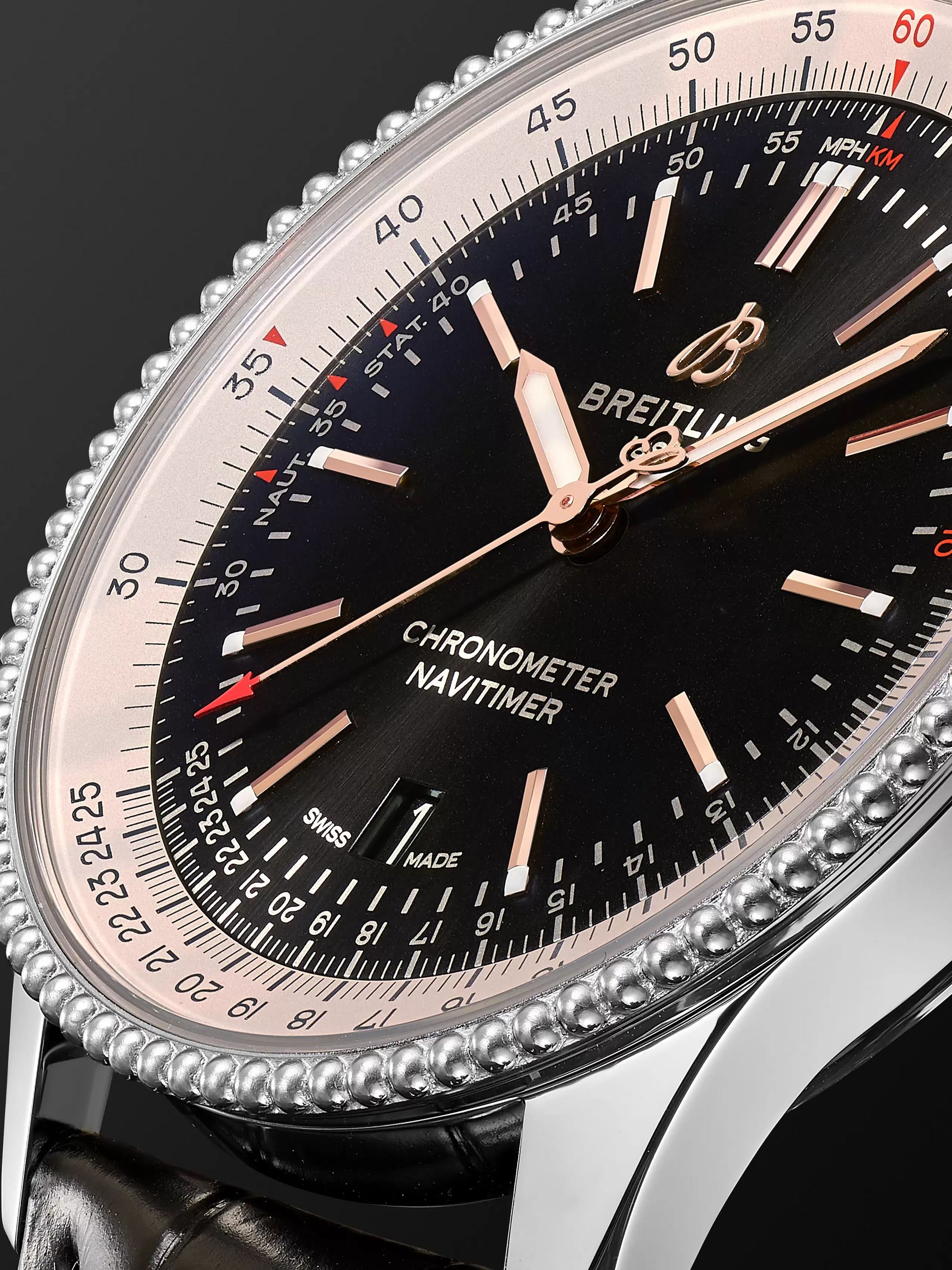 BREITLING Navitimer 1 Automatic 41mm Stainless Steel and Alligator Watch, Ref. No. A17326211B1P2