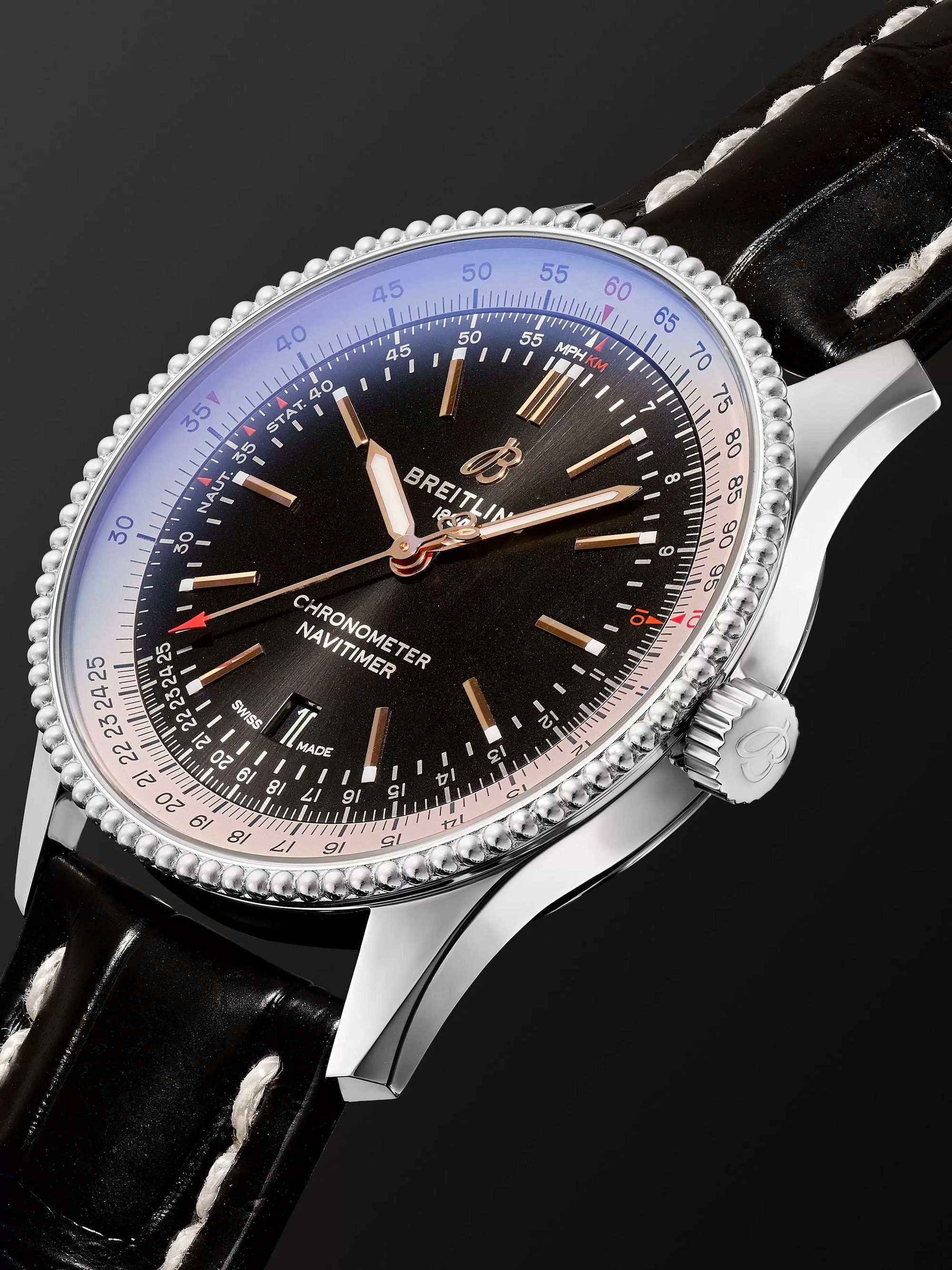 BREITLING Navitimer 1 Automatic 41mm Stainless Steel and Alligator Watch, Ref. No. A17326211B1P2