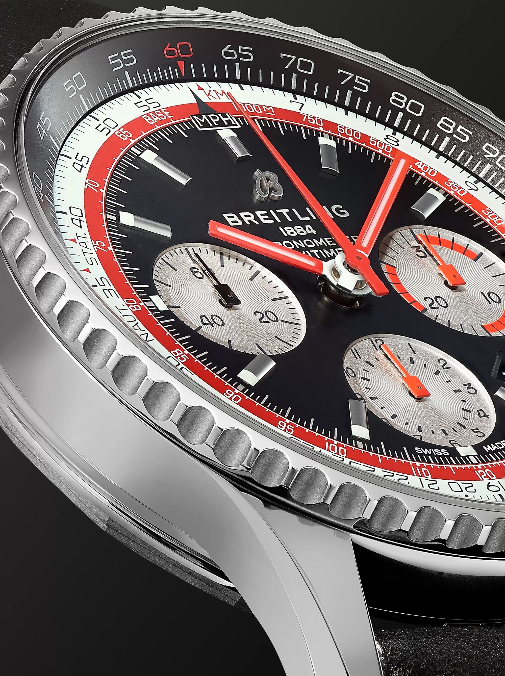 BREITLING Breitling Navitimer B01 Swissair Automatic Chronograph 43mm Stainless Steel and Leather Watch, Ref. No. AB01211B1B1X2