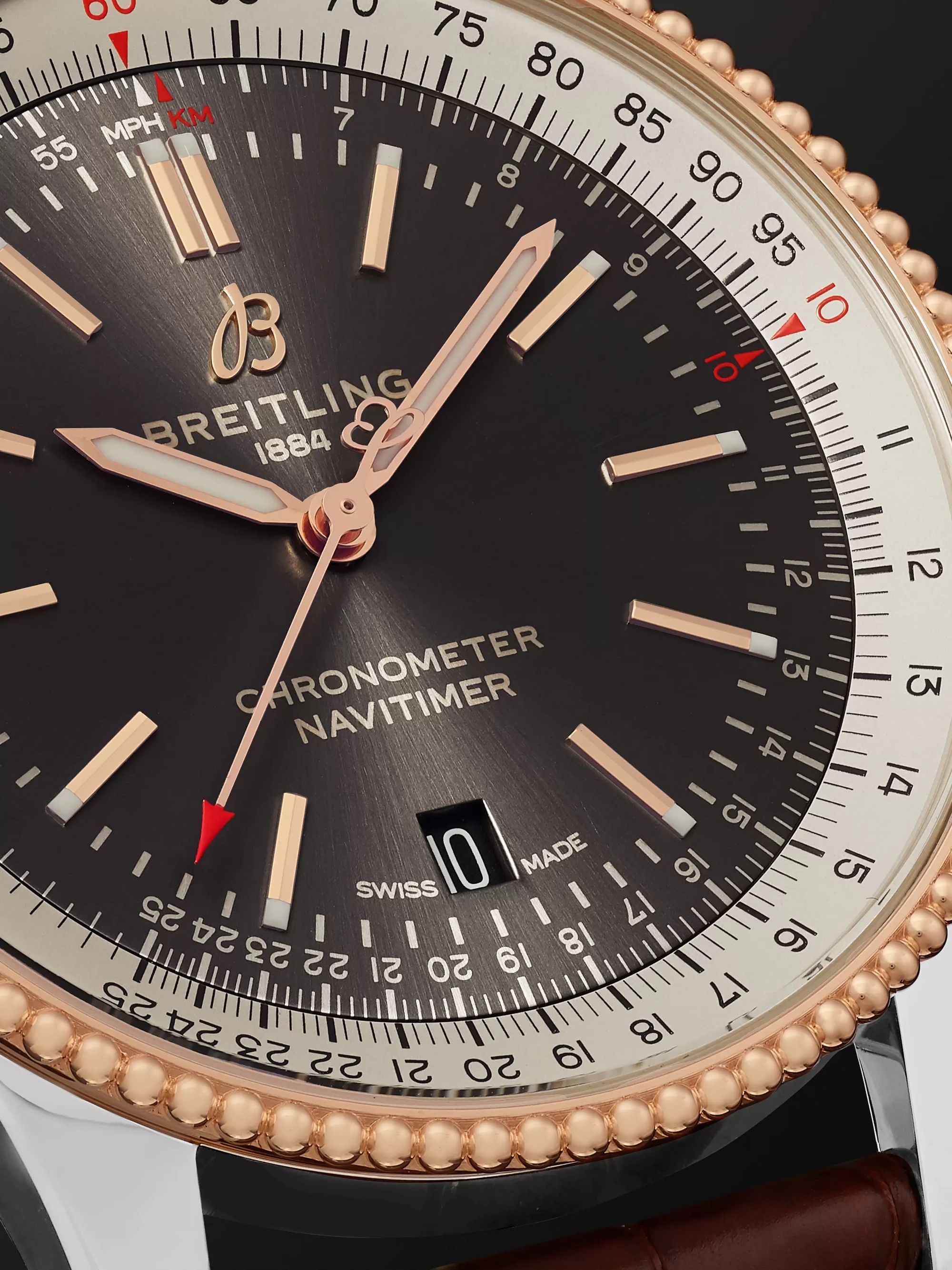 BREITLING Navitimer Automatic 41mm Stainless Steel, 18-Karat Red Gold and Alligator Watch, Ref. No. U17326211M1P2