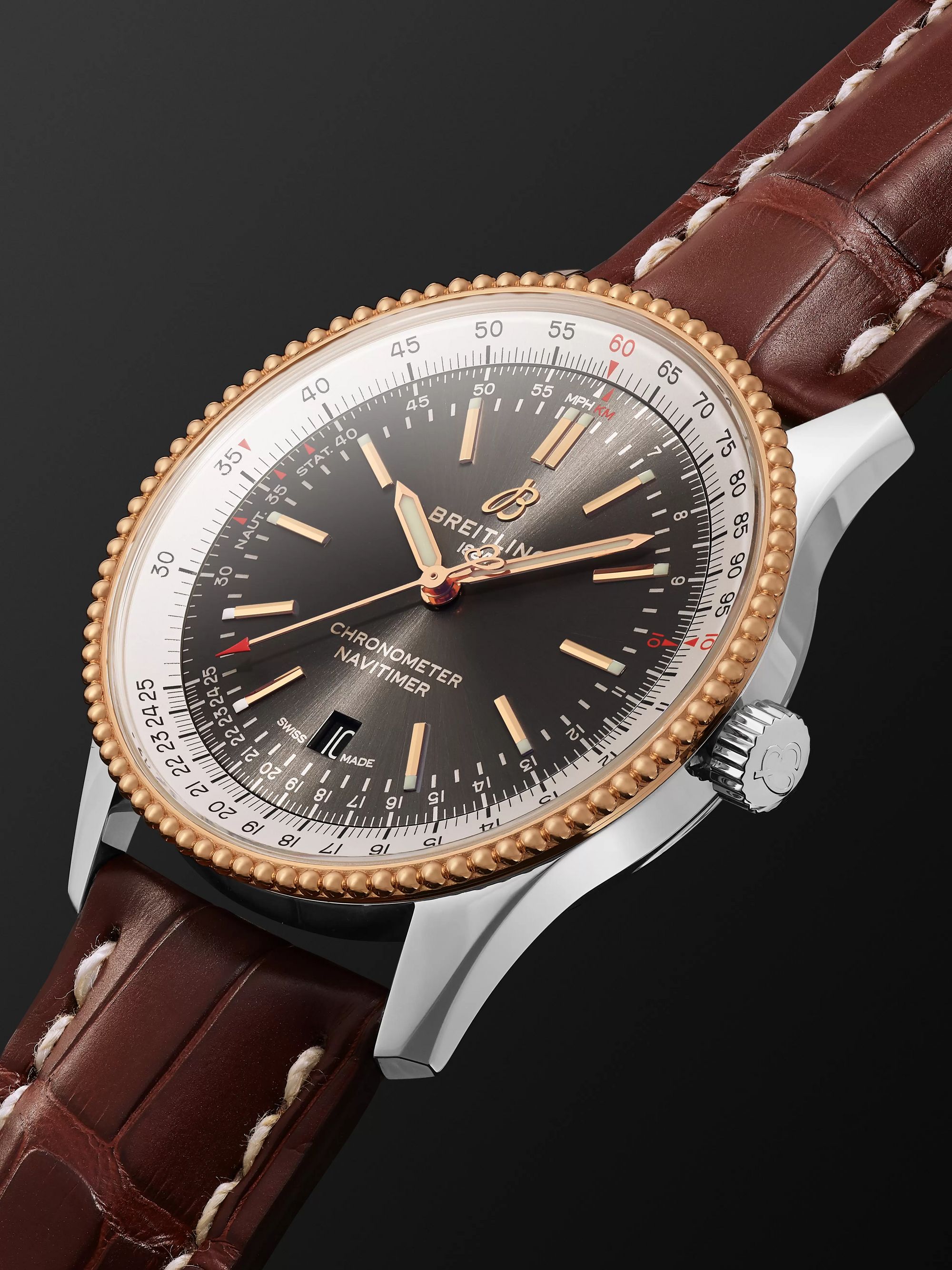 BREITLING Navitimer Automatic 41mm Stainless Steel 18 Karat Red Gold and Alligator Watch Ref. No. U17326211M1P2 for Men MR PORTER