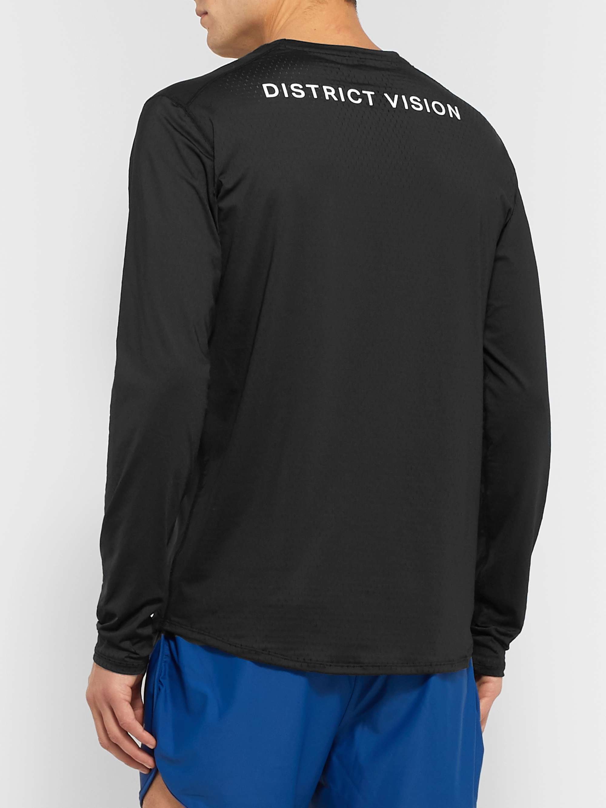 DISTRICT VISION Air-Wear Logo-Print Stretch-Mesh Top
