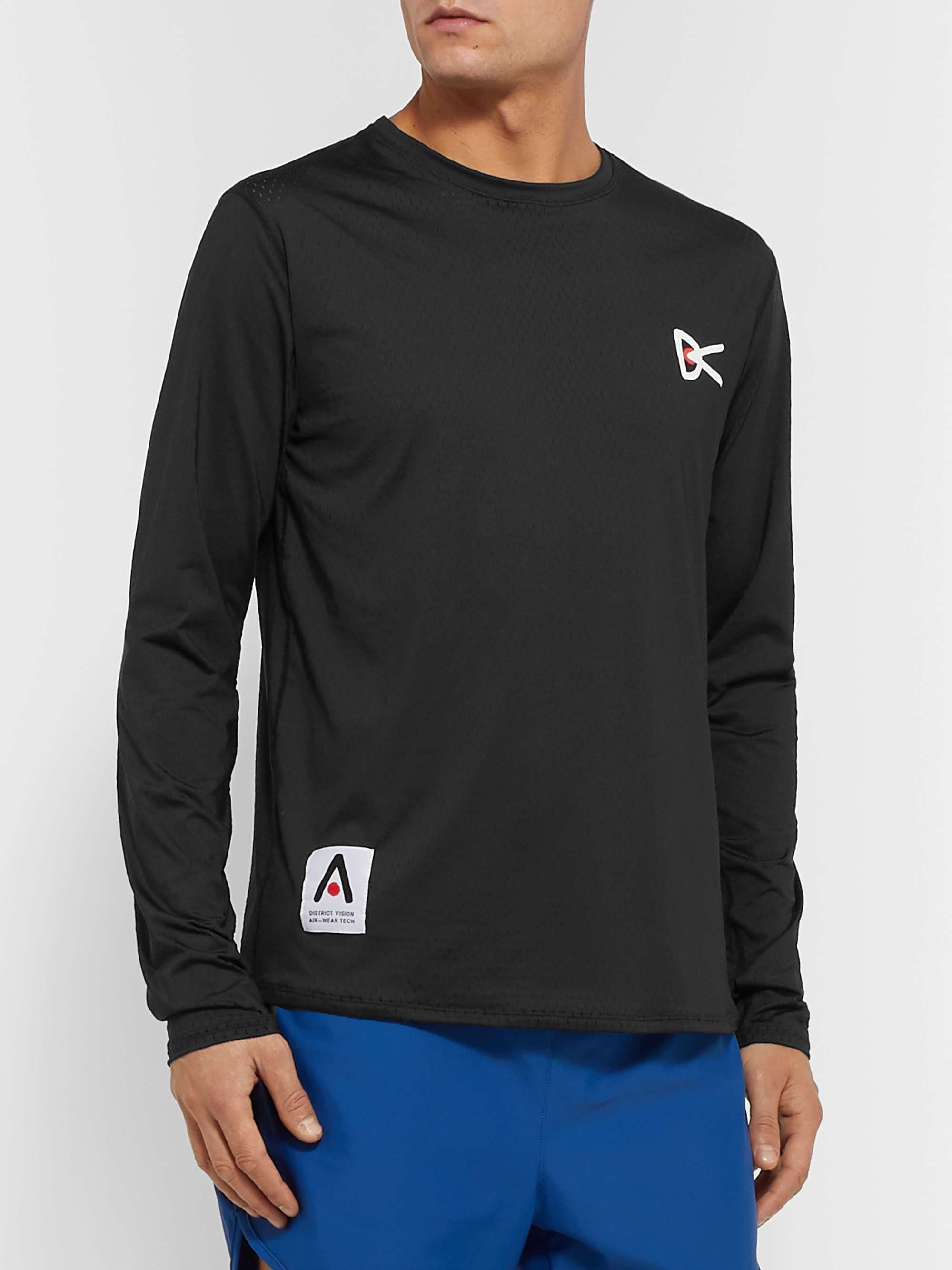 DISTRICT VISION Air-Wear Logo-Print Stretch-Mesh Top