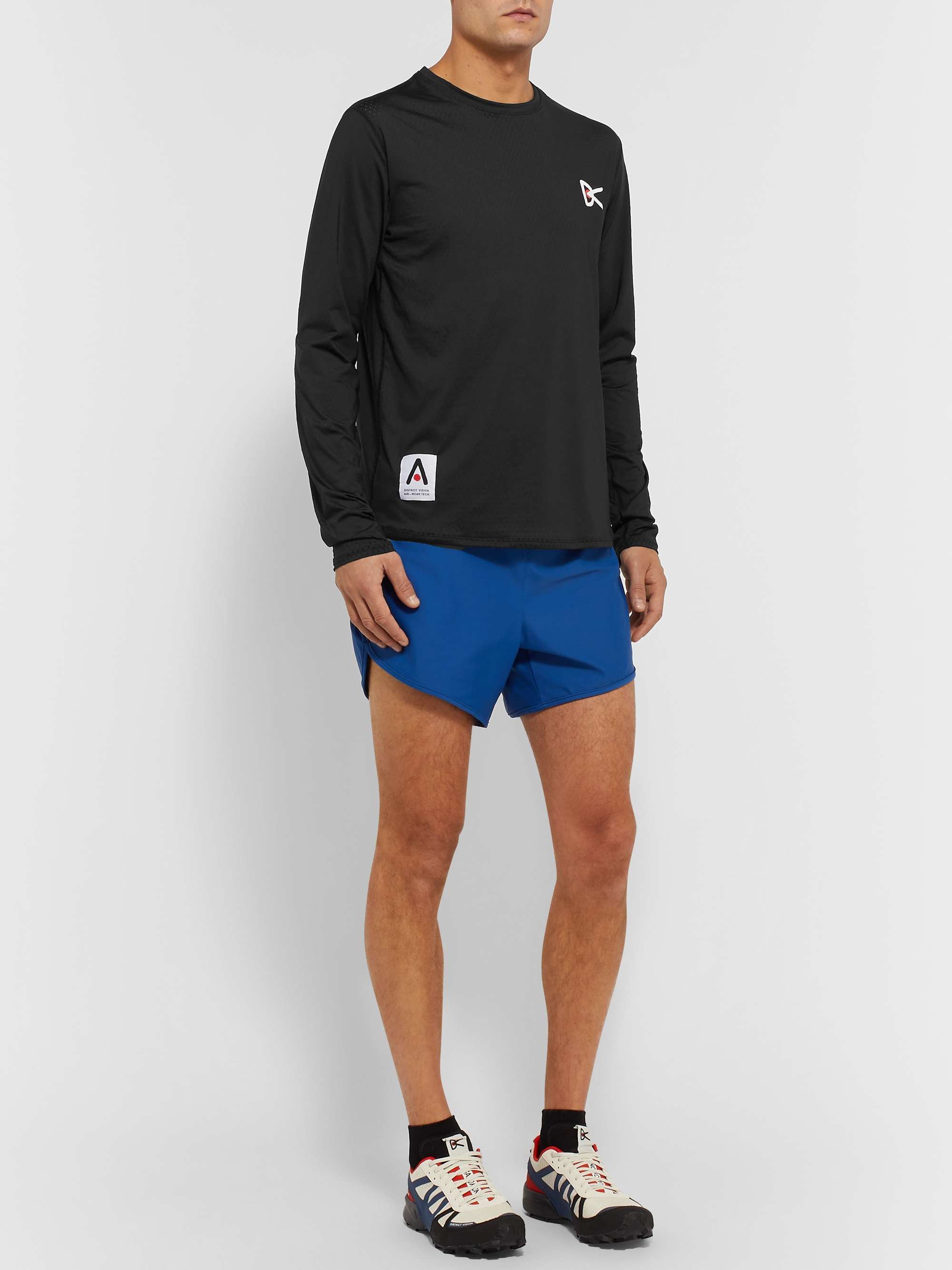 DISTRICT VISION Air-Wear Logo-Print Stretch-Mesh Top