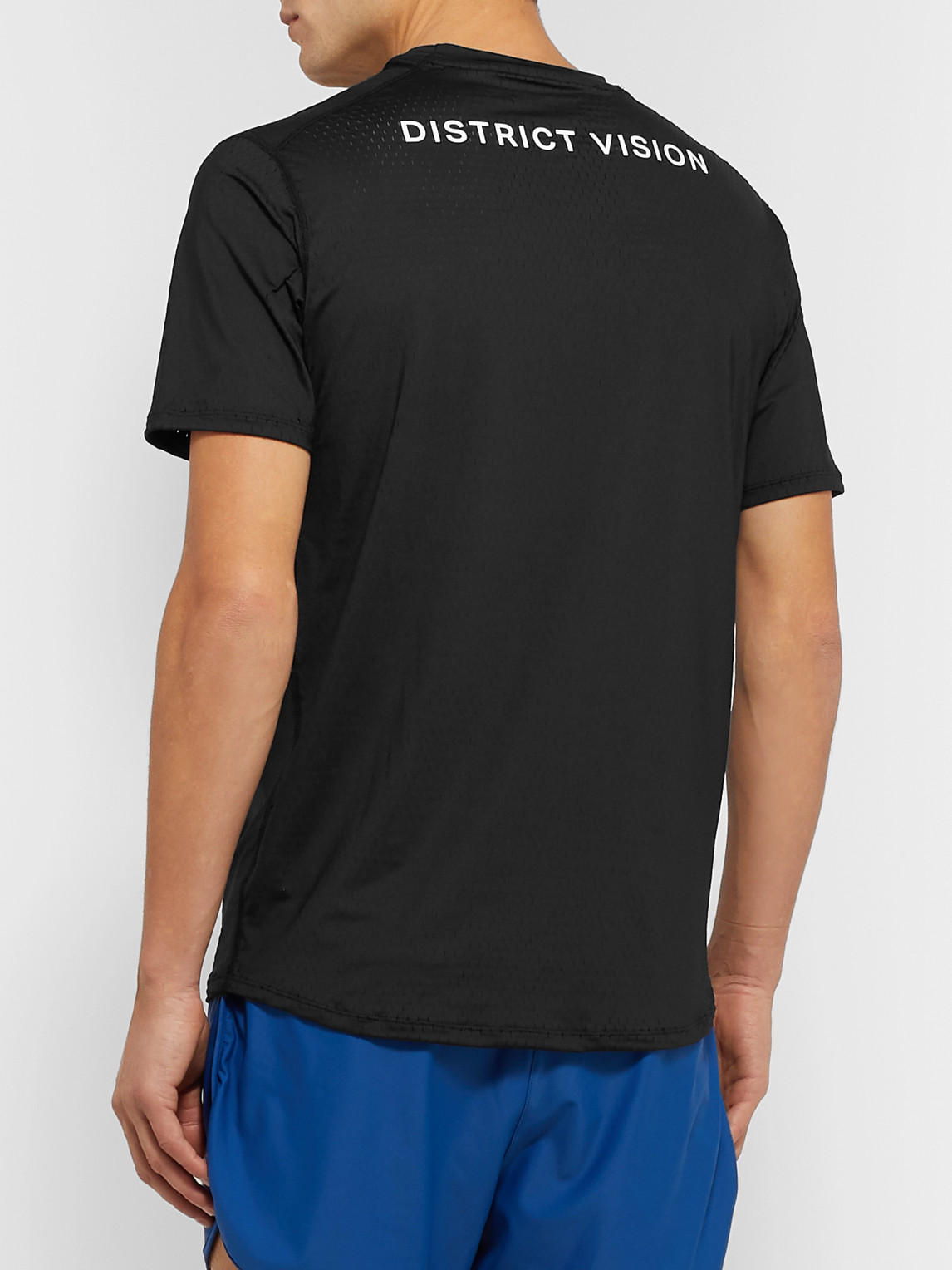 Shop District Vision Slim-fit Air-wear Stretch-mesh T-shirt In Black