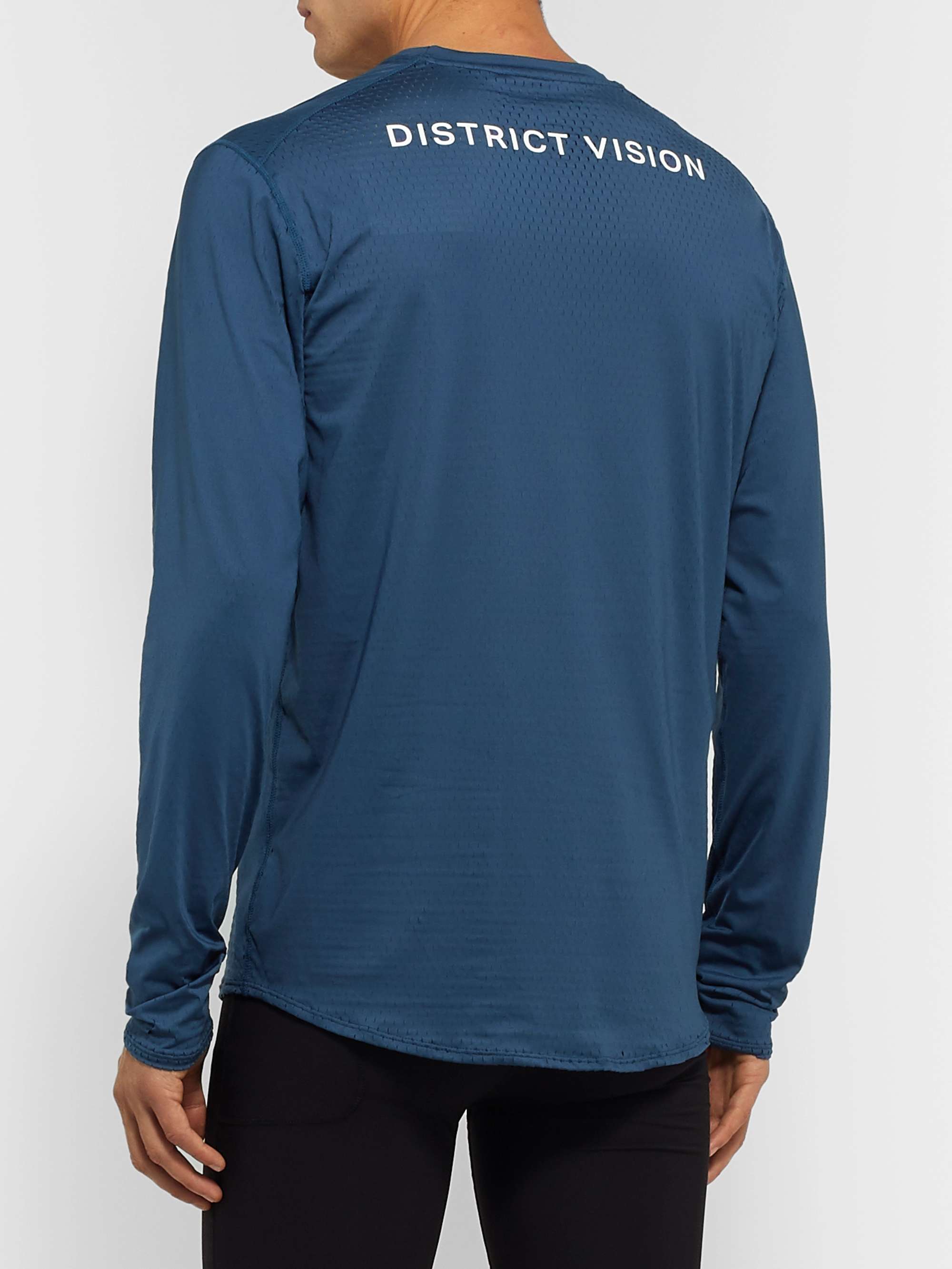 DISTRICT VISION Air-Wear Logo-Print Stretch-Mesh Top