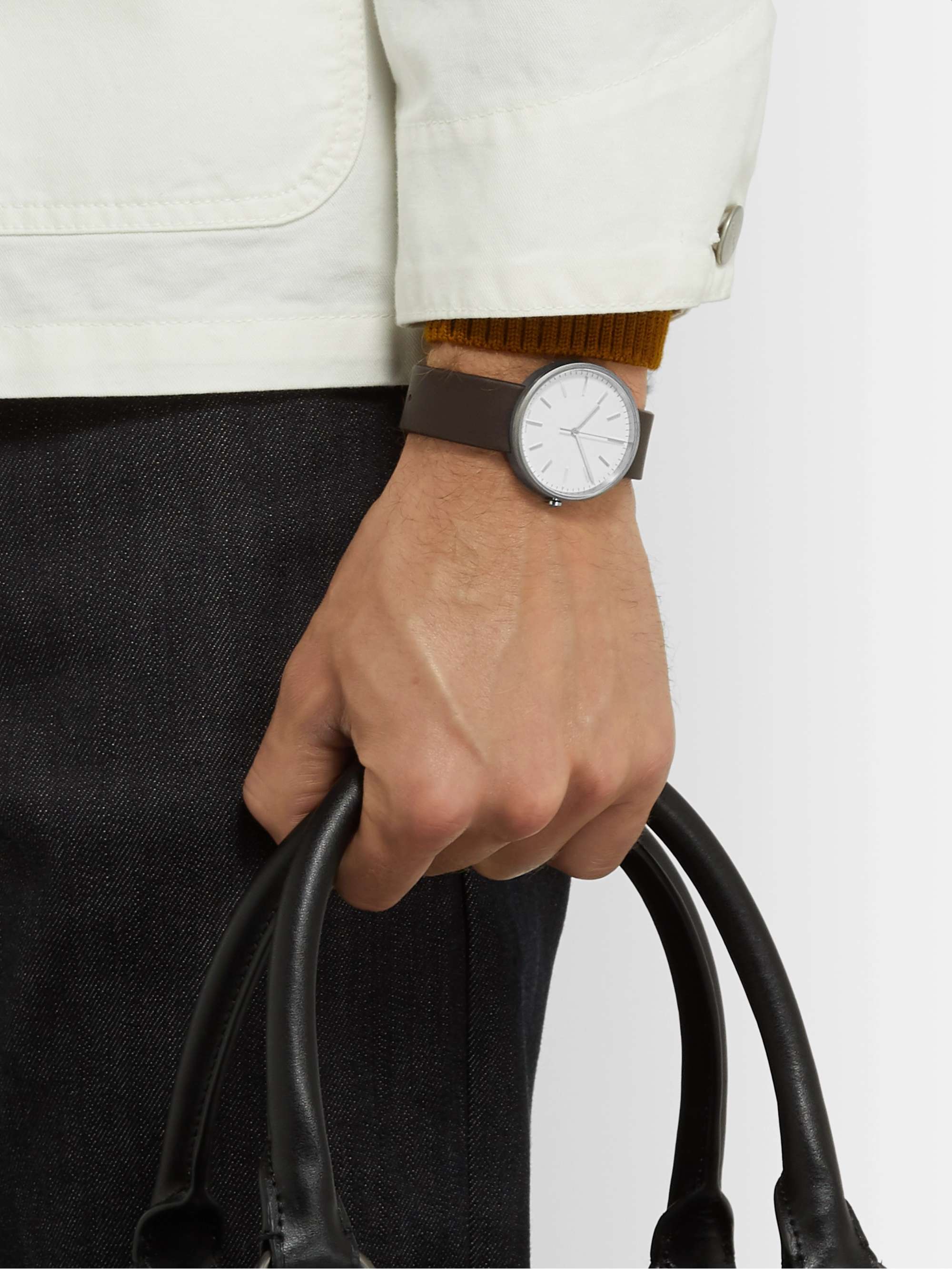 UNIFORM WARES M37 PreciDrive Stainless Steel and Leather Watch