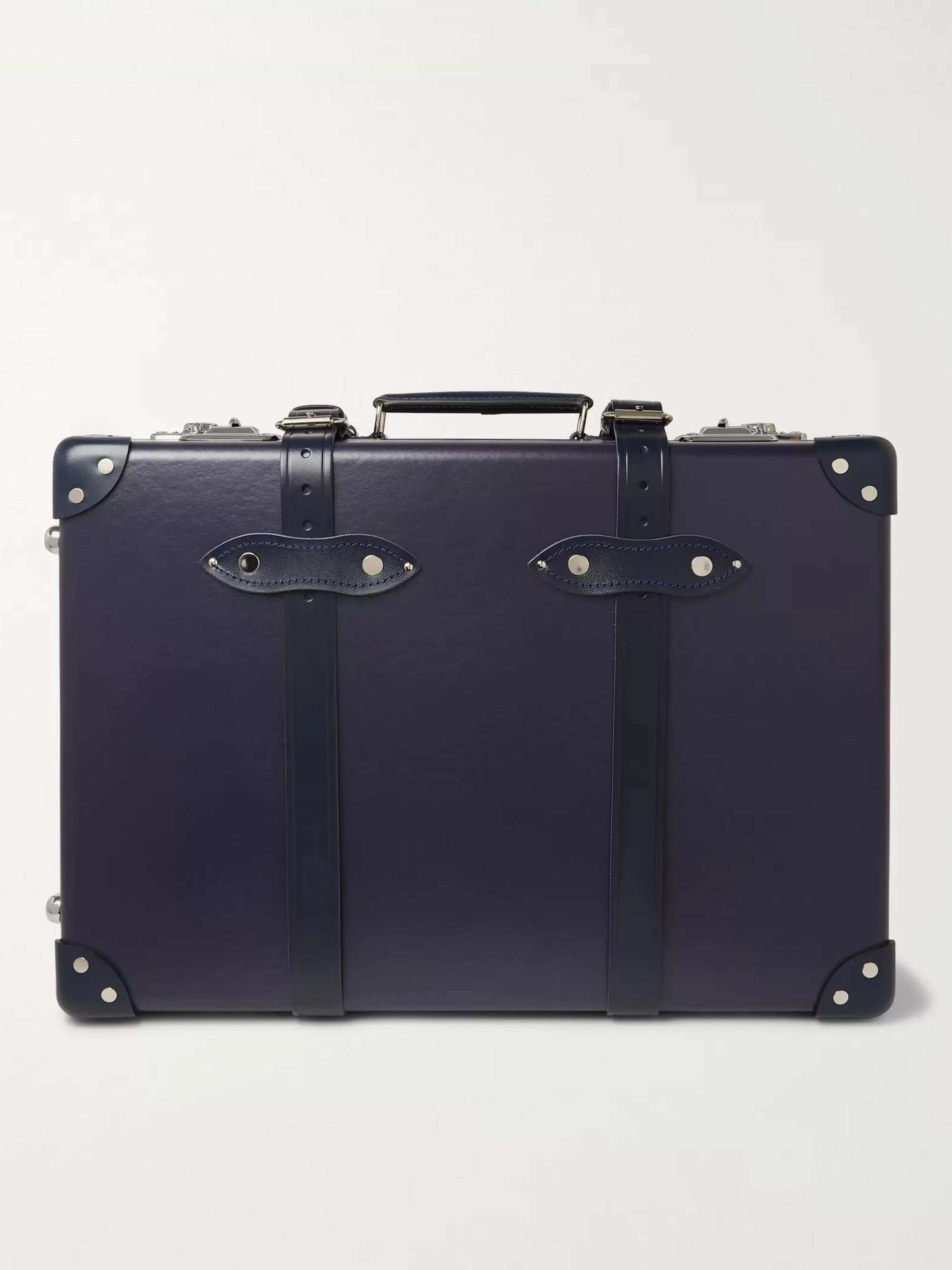 black leather luggage