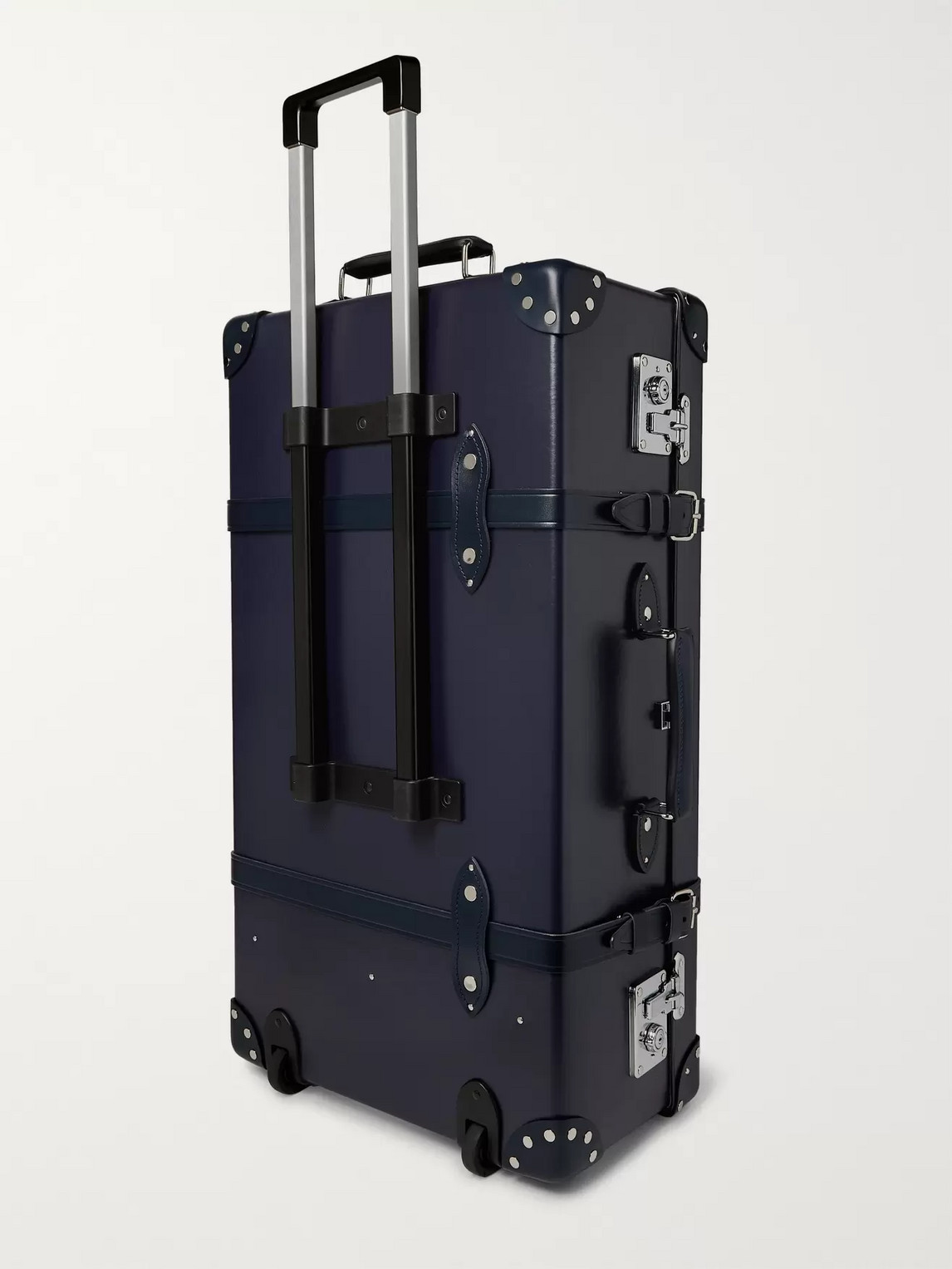 Shop Globe-trotter 30&quot;&quot; Leather-trimmed Trolley Case In Blue