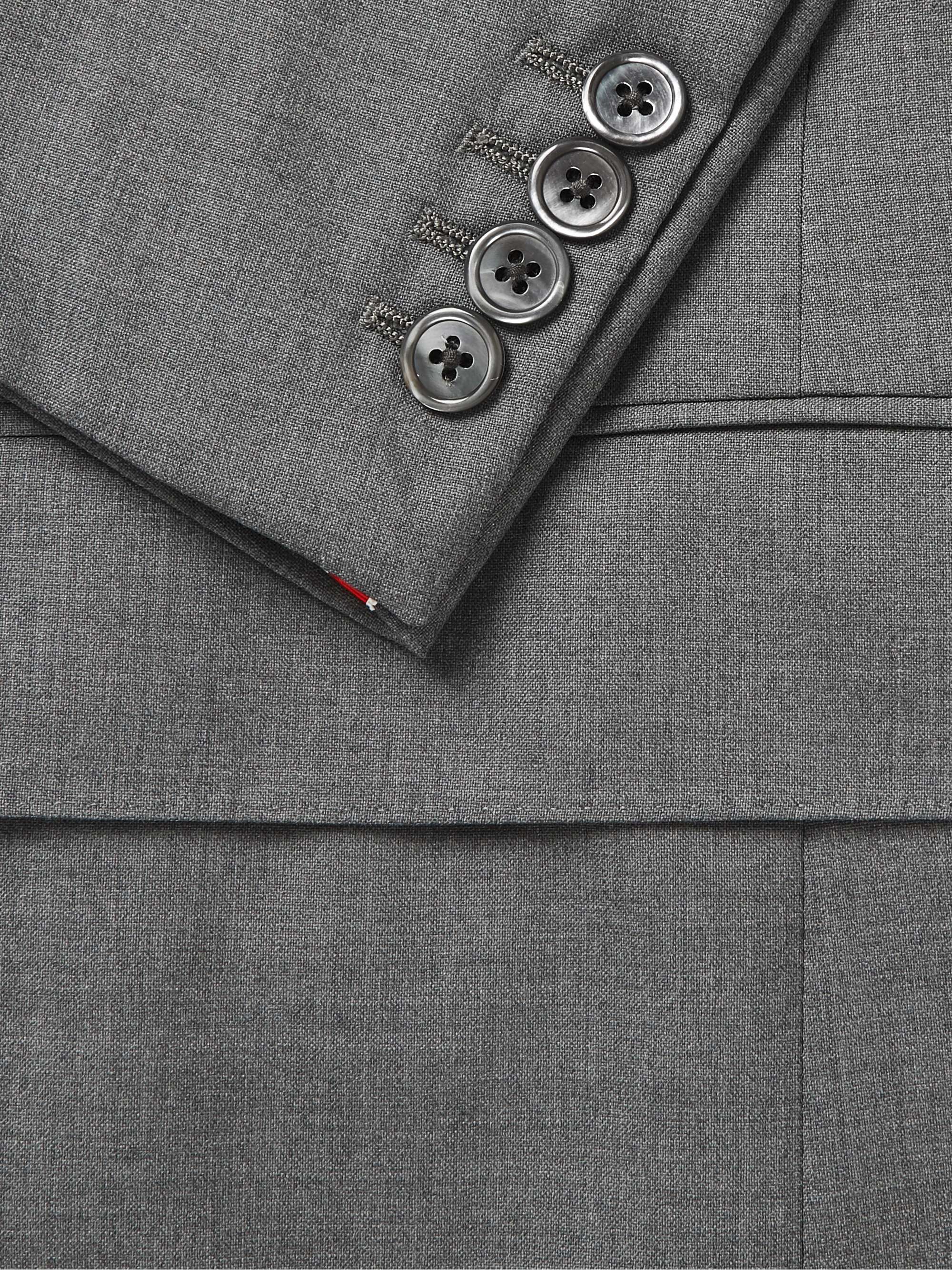 THOM BROWNE Grey Slim-Fit Striped Wool Suit Jacket