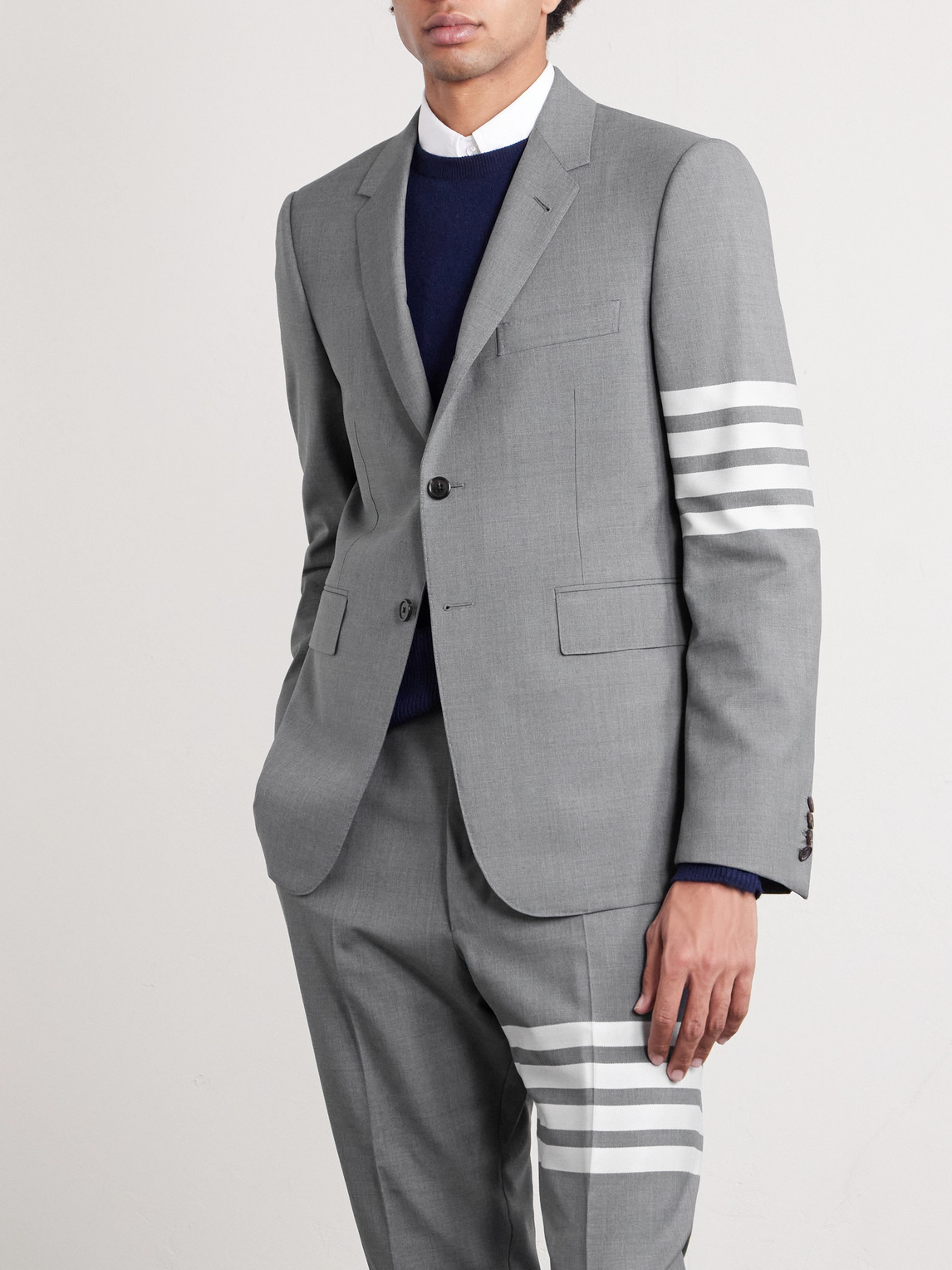  Thom Browne - Grey Slim-fit Striped Wool Suit Jacket - Men - Gray - 4 