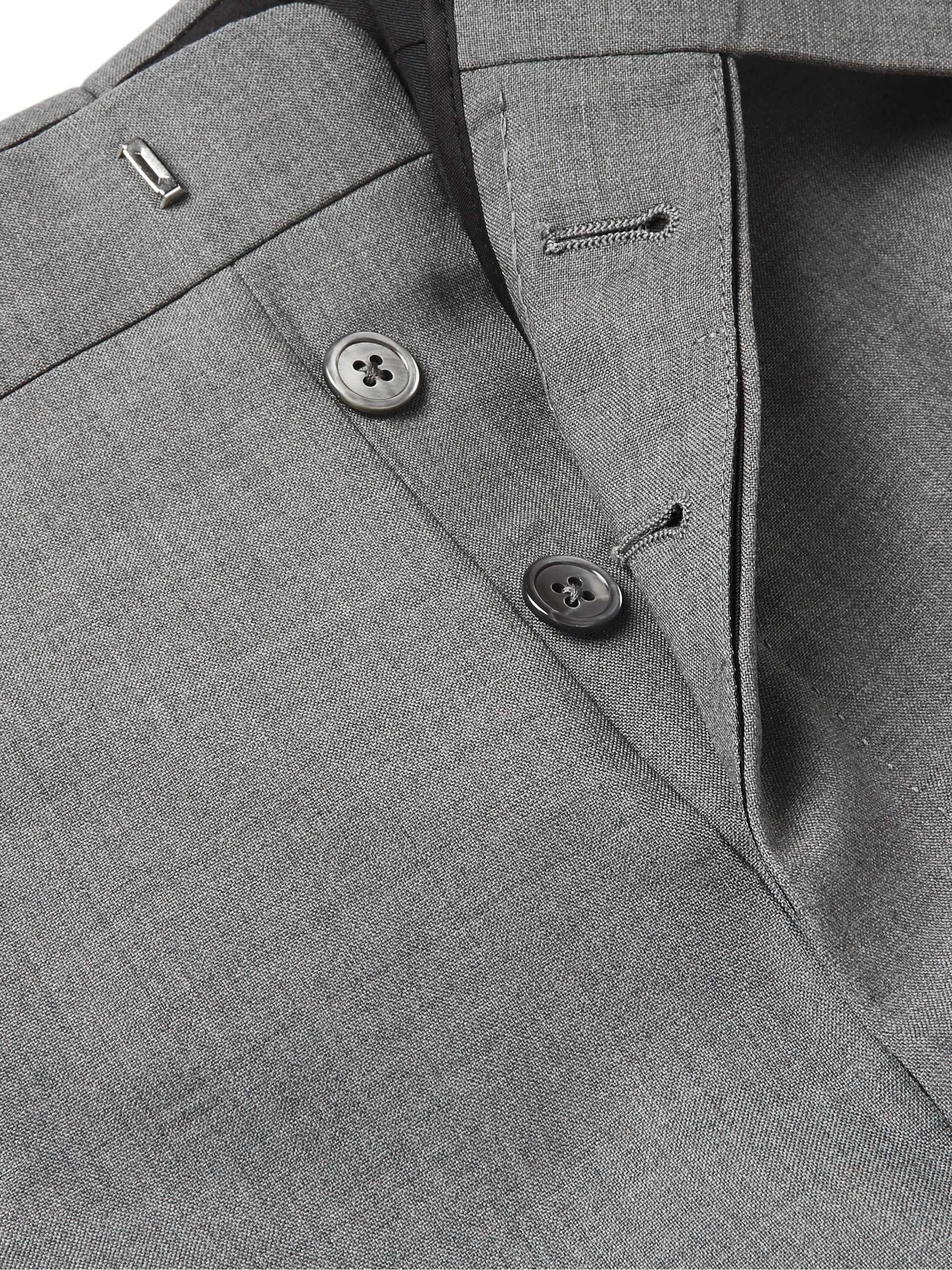 THOM BROWNE Slim-Fit Tapered Striped Wool Suit Trousers