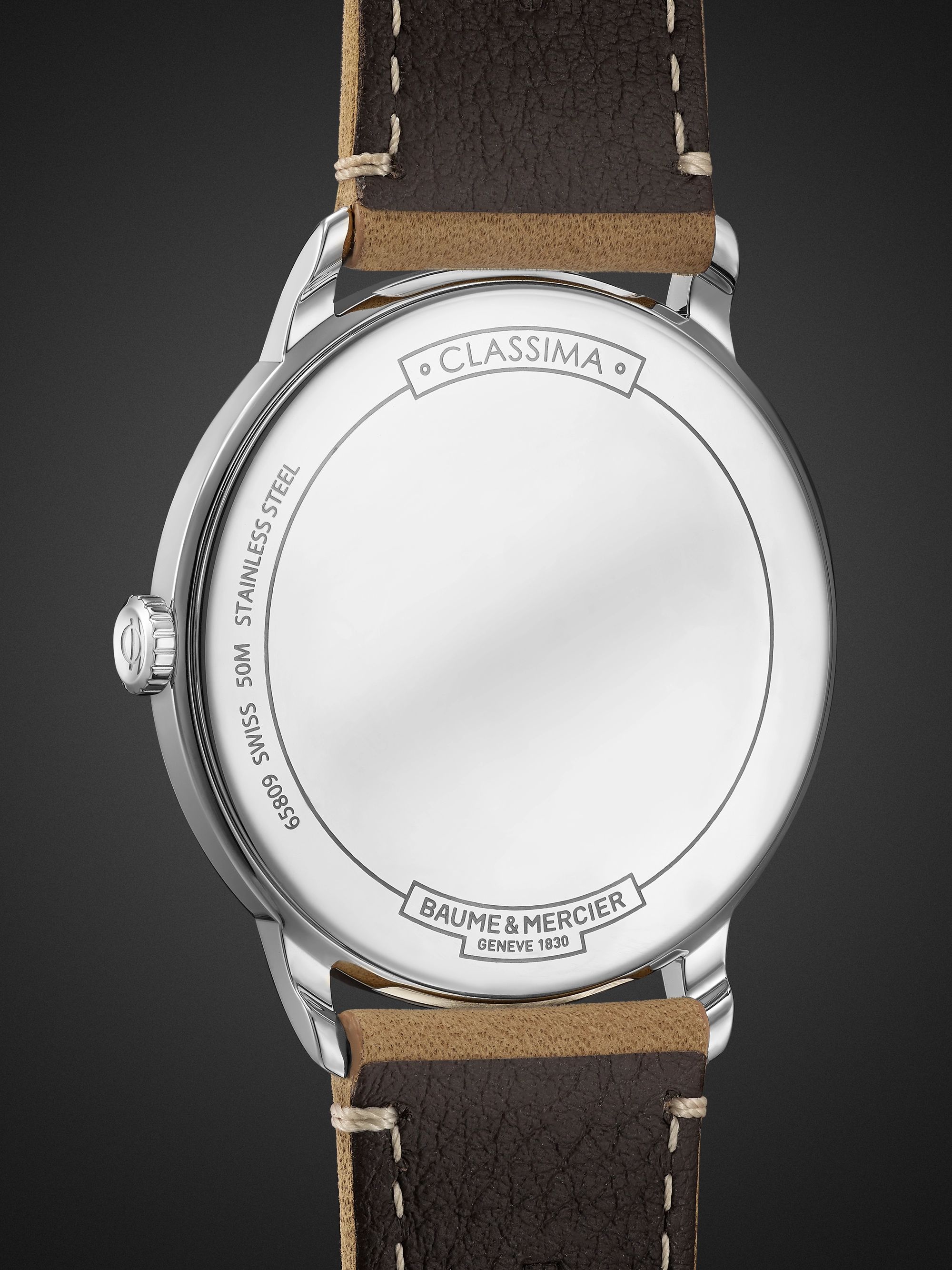 BAUME & MERCIER Classima 40mm Stainless Steel and Leather Watch, Ref. No. 10385