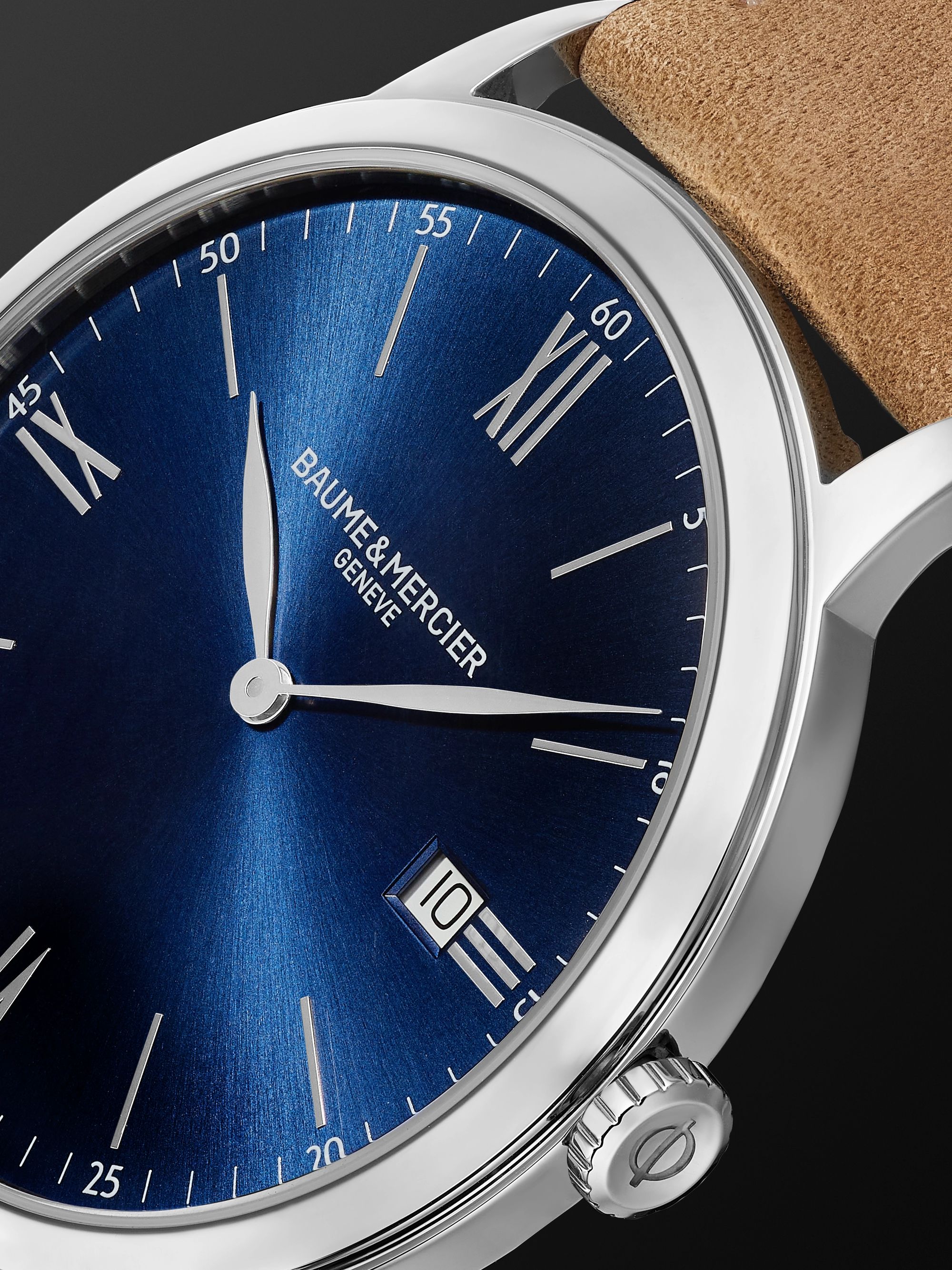 BAUME & MERCIER Classima 40mm Stainless Steel and Leather Watch, Ref. No. 10385