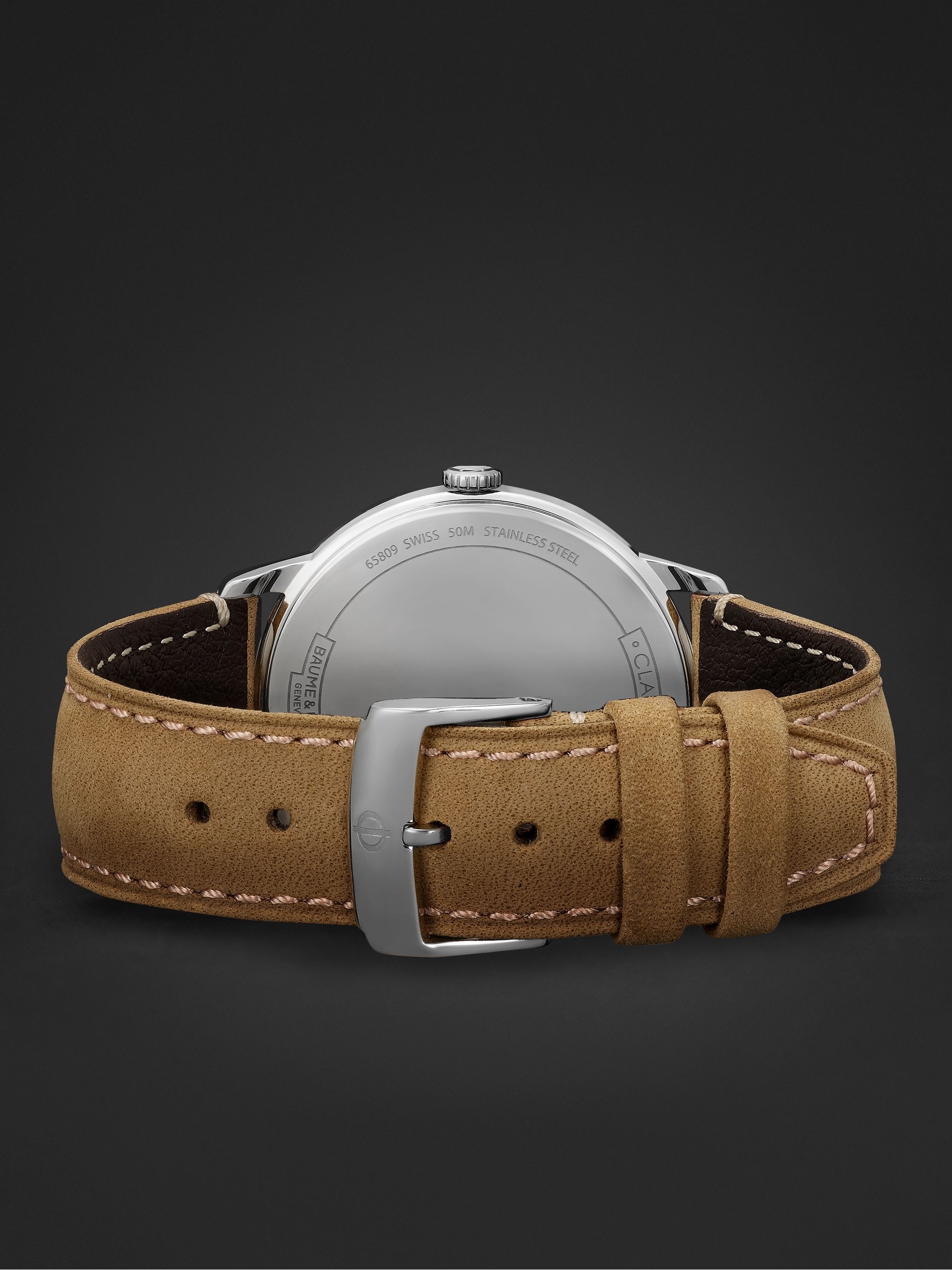 BAUME & MERCIER Classima 40mm Stainless Steel and Leather Watch, Ref. No. 10385
