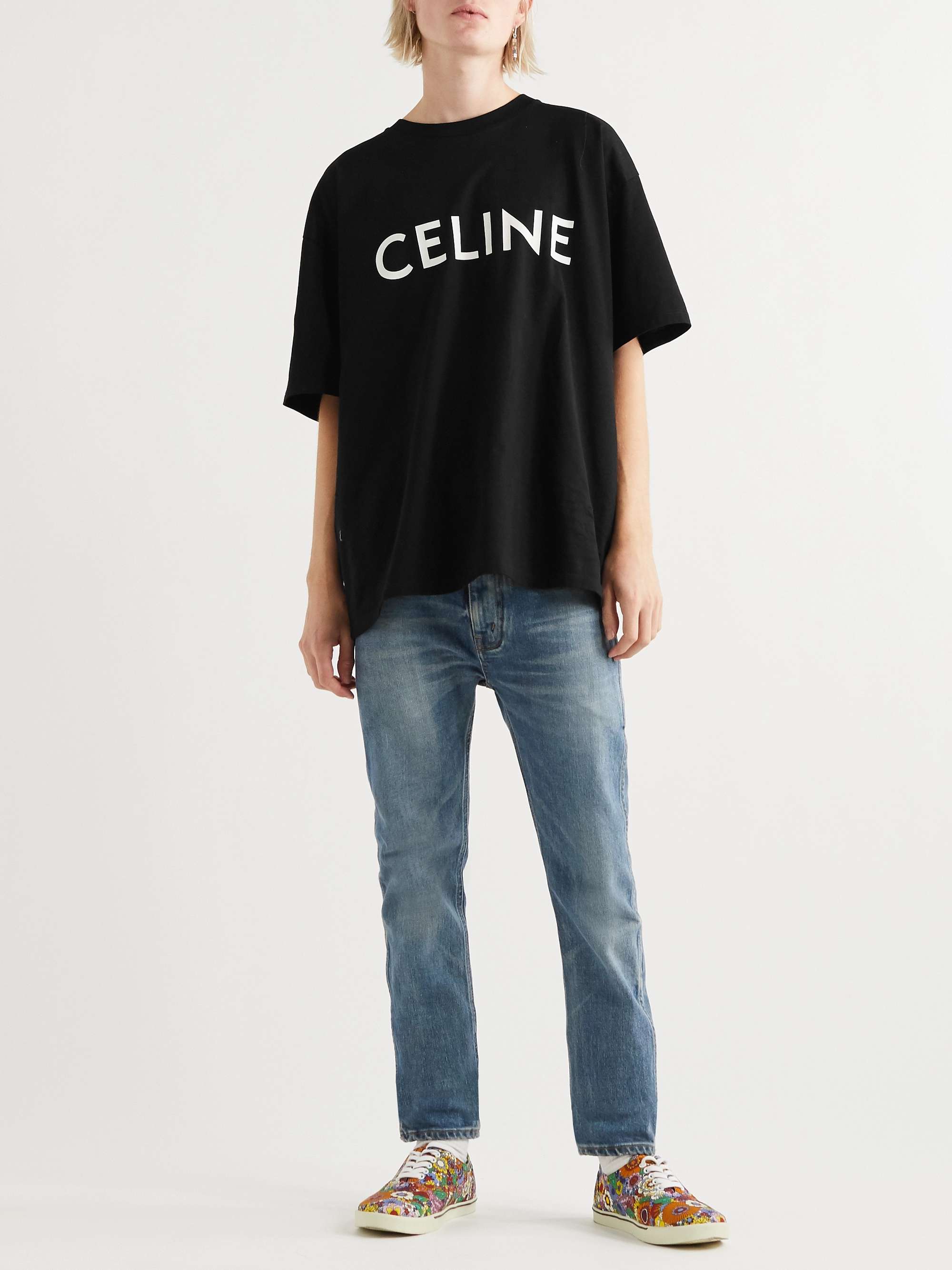 CELINE HOMME Logo-Print Cotton-Jersey T-Shirt