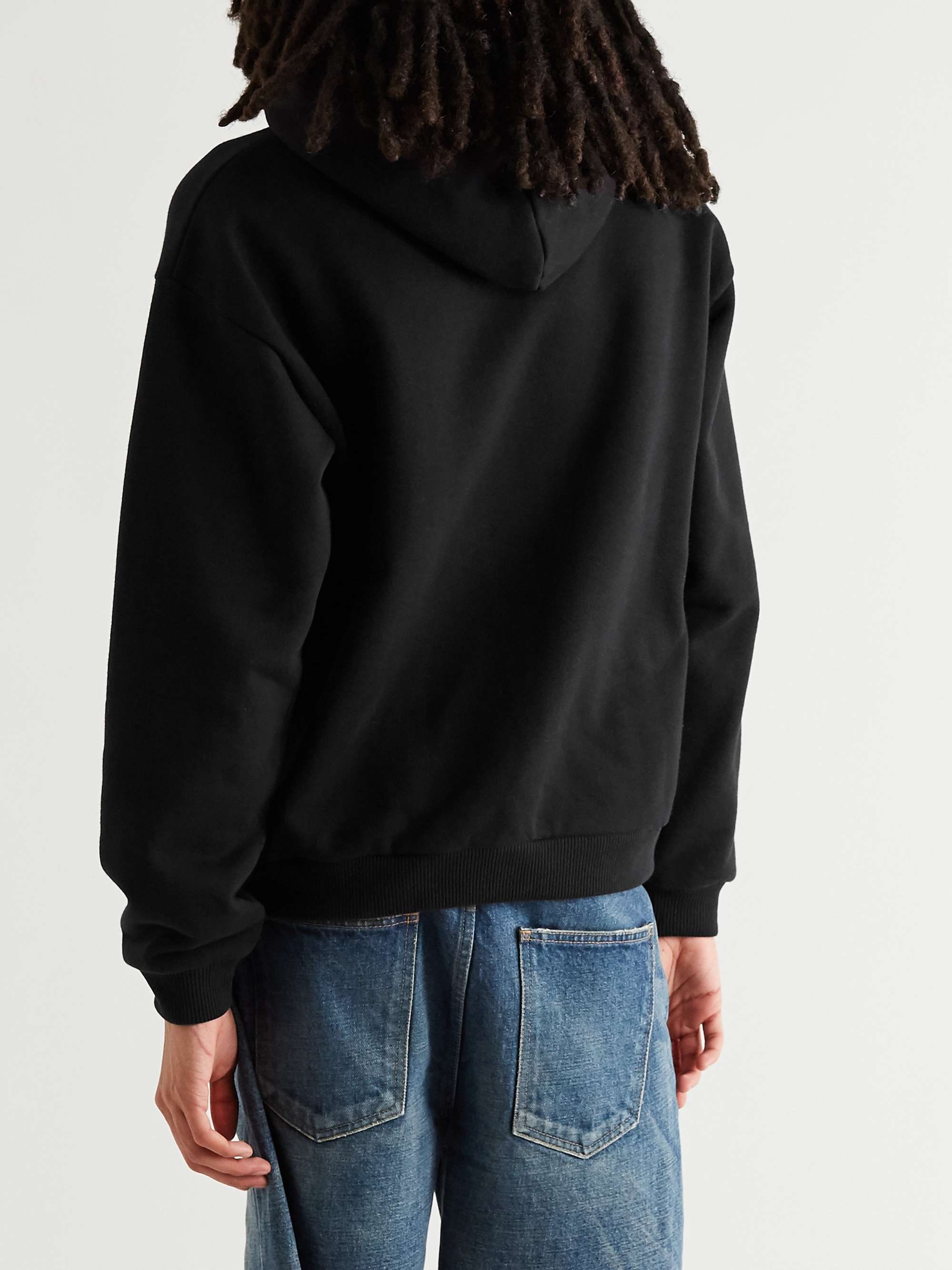 CELINE HOMME Logo-Print Loopback Cotton-Jersey Hoodie