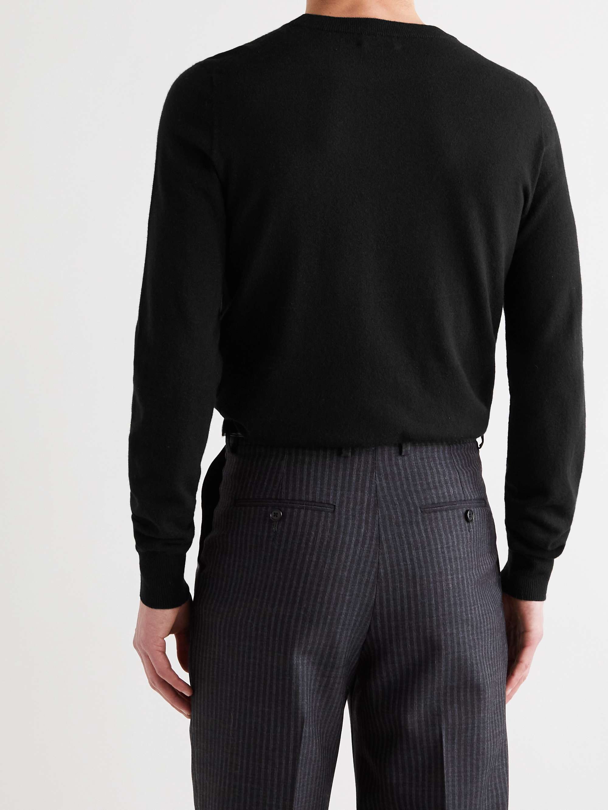 CELINE HOMME Slim-Fit Logo-Embroidered Wool and Cashmere-Blend Sweater