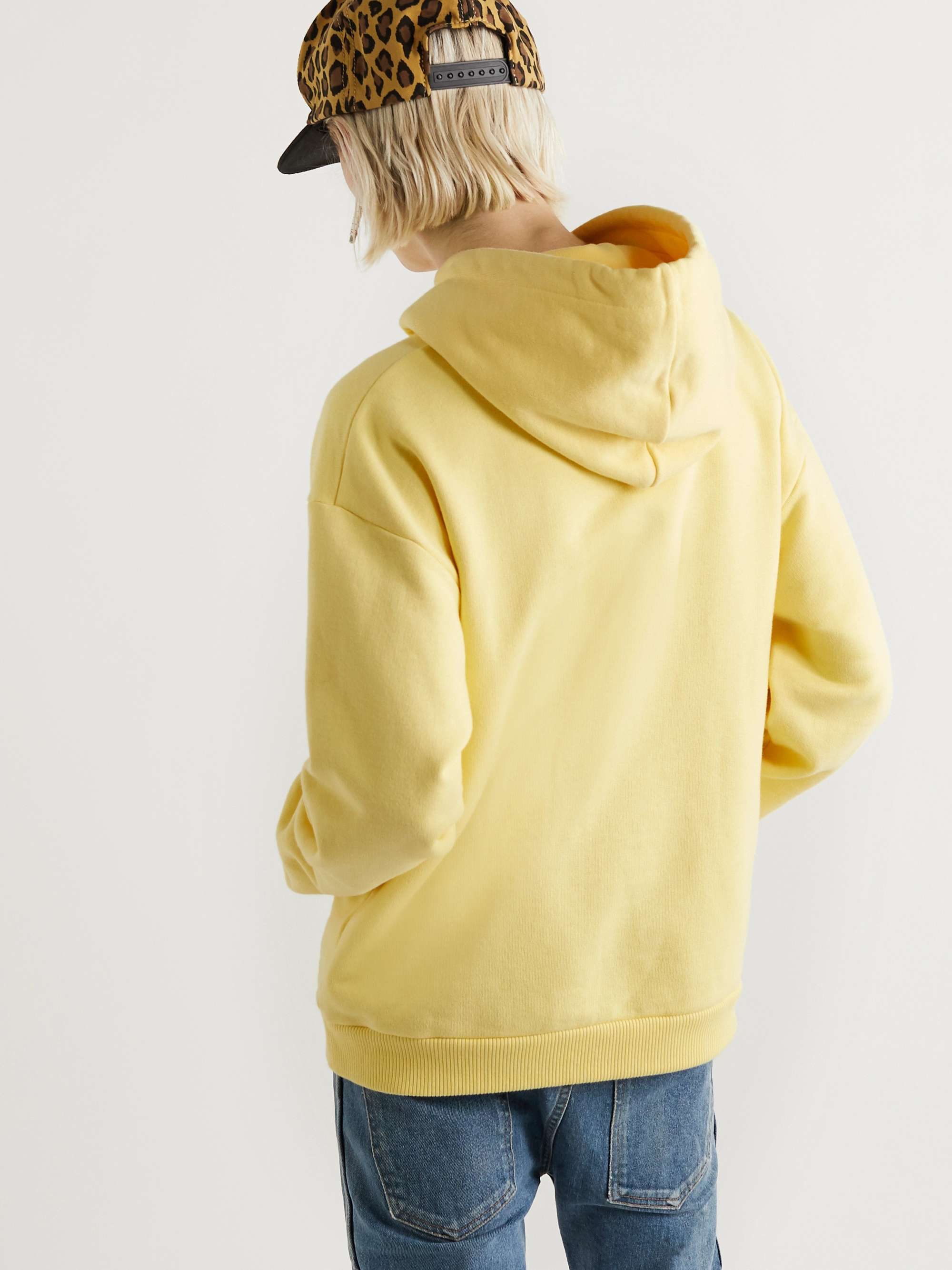 CELINE HOMME Logo-Print Loopback Cotton-Jersey Hoodie