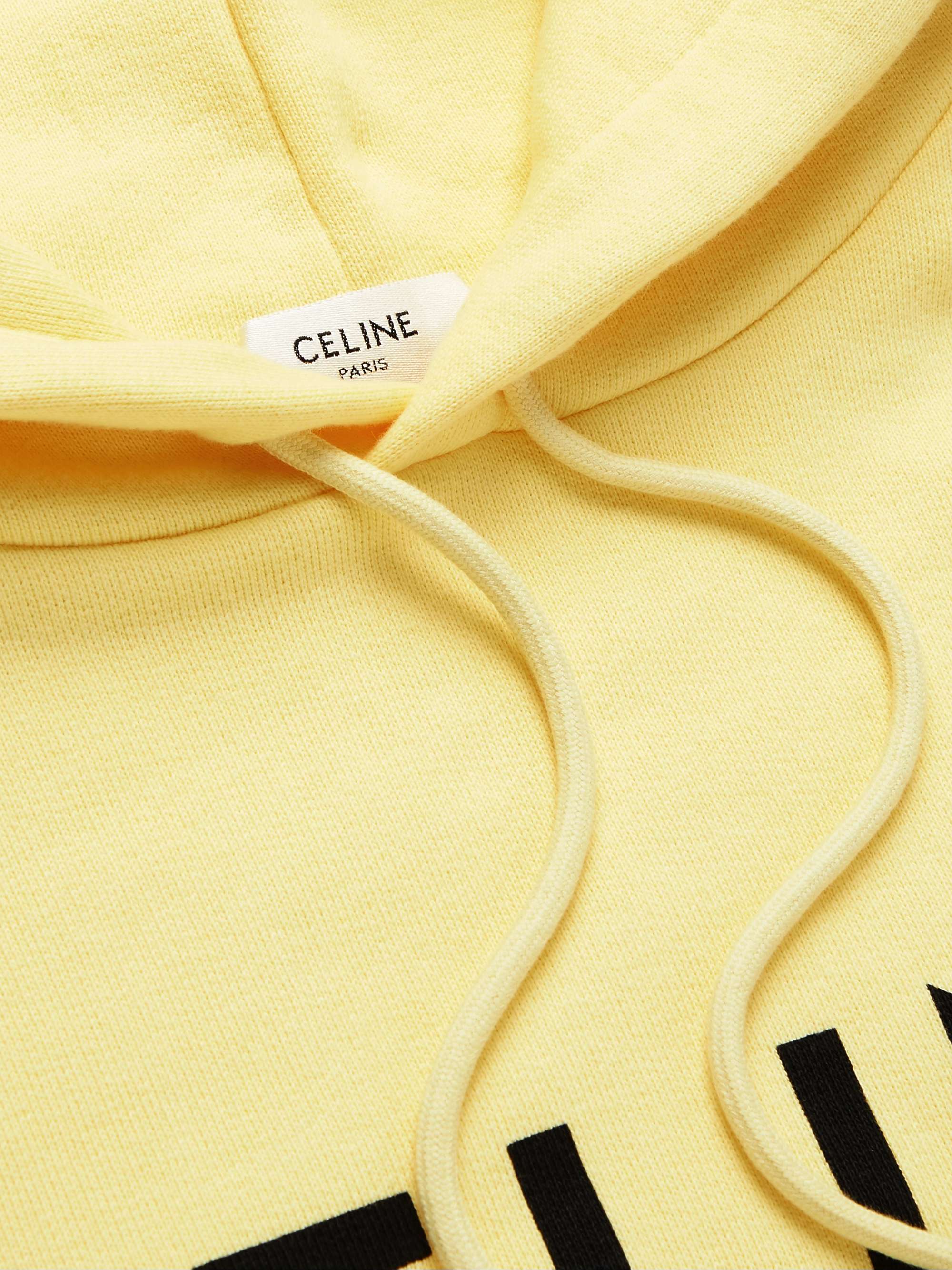 CELINE HOMME Logo-Print Loopback Cotton-Jersey Hoodie
