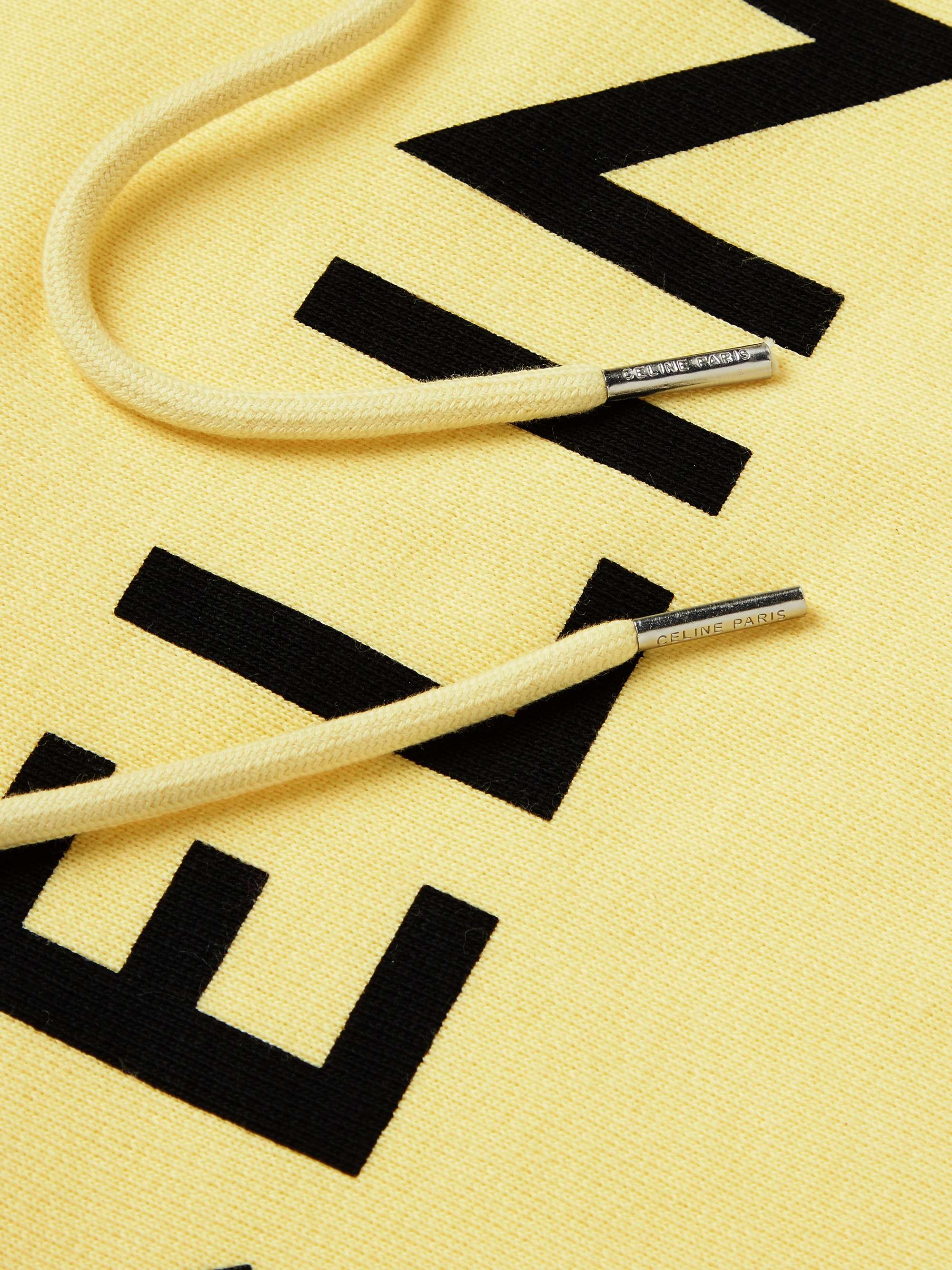 CELINE HOMME Logo-Print Loopback Cotton-Jersey Hoodie
