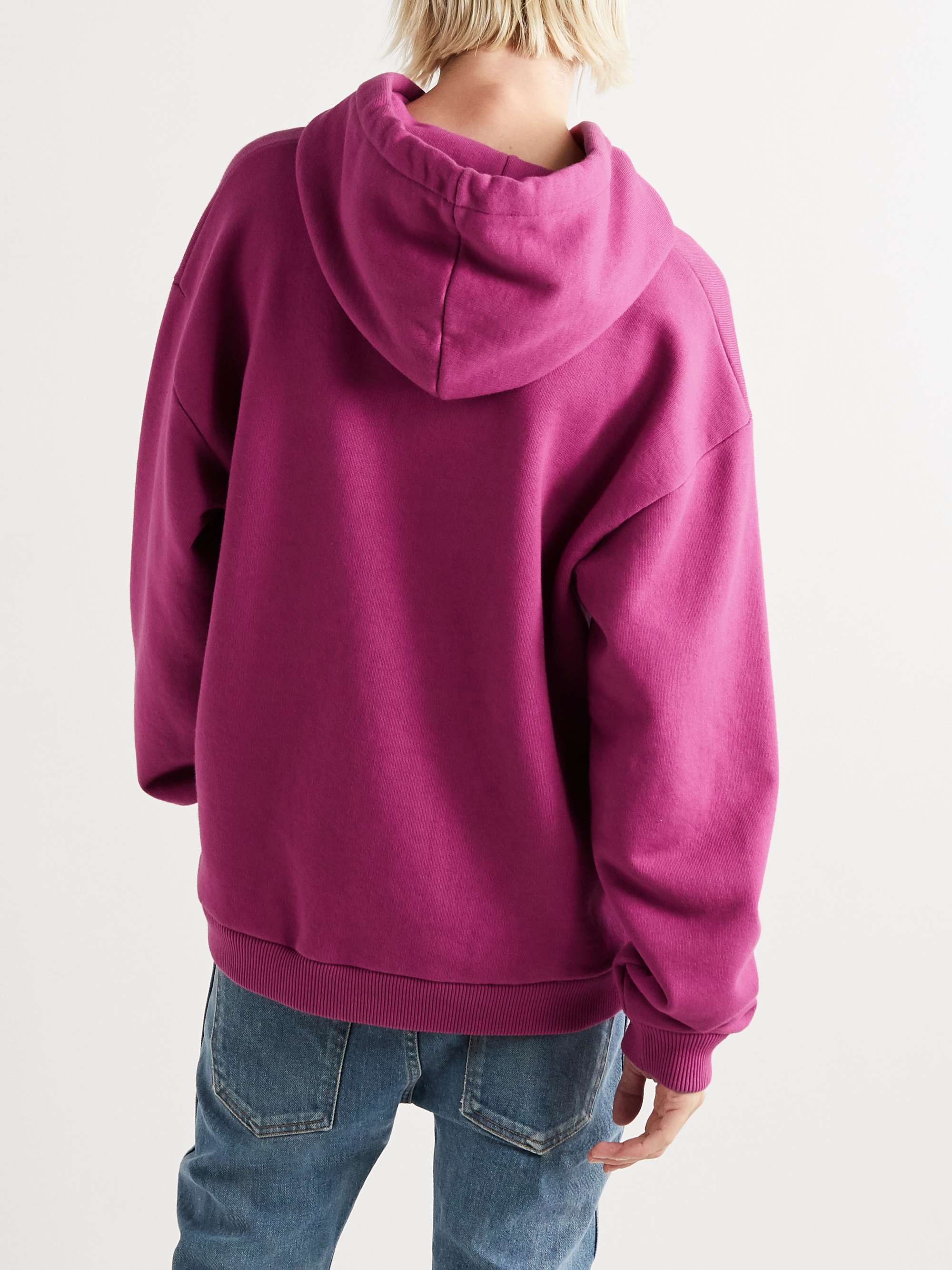 CELINE HOMME Logo-Print Loopback Cotton-Jersey Hoodie