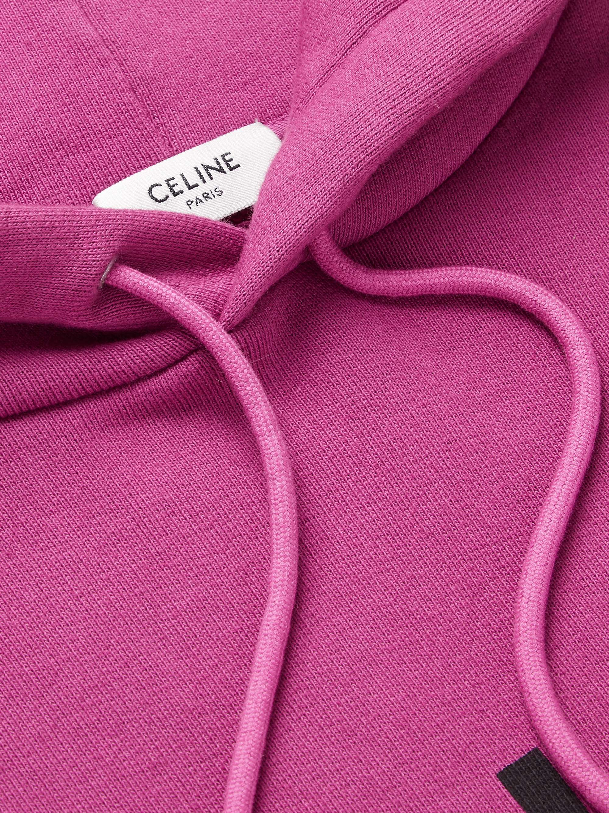 CELINE HOMME Logo-Print Loopback Cotton-Jersey Hoodie