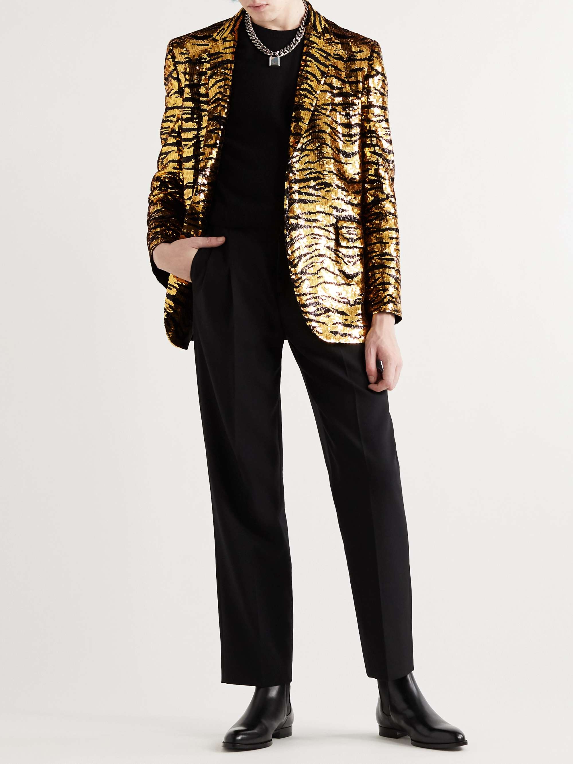 CELINE HOMME Sequinned Wool Blazer