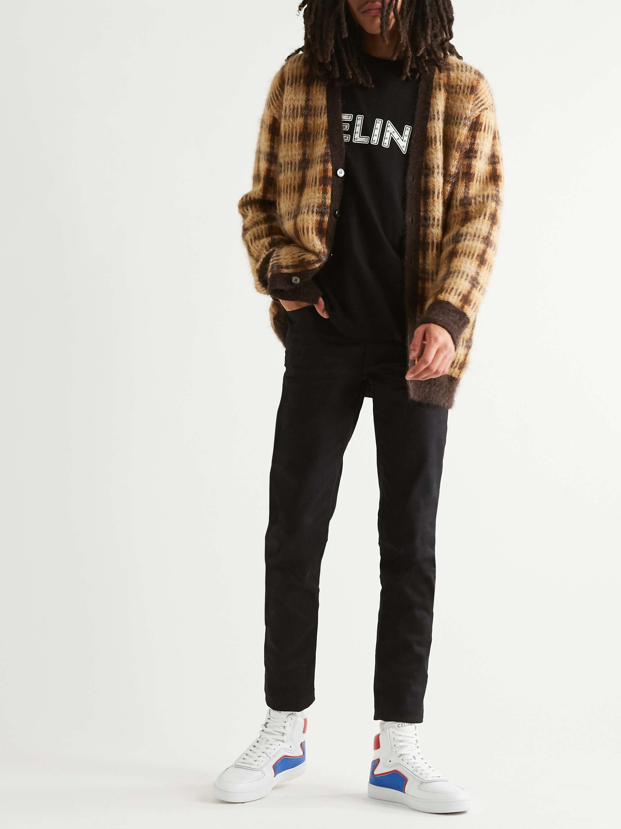 CELINE HOMME Studded Logo-Print Cotton-Jersey T-Shirt