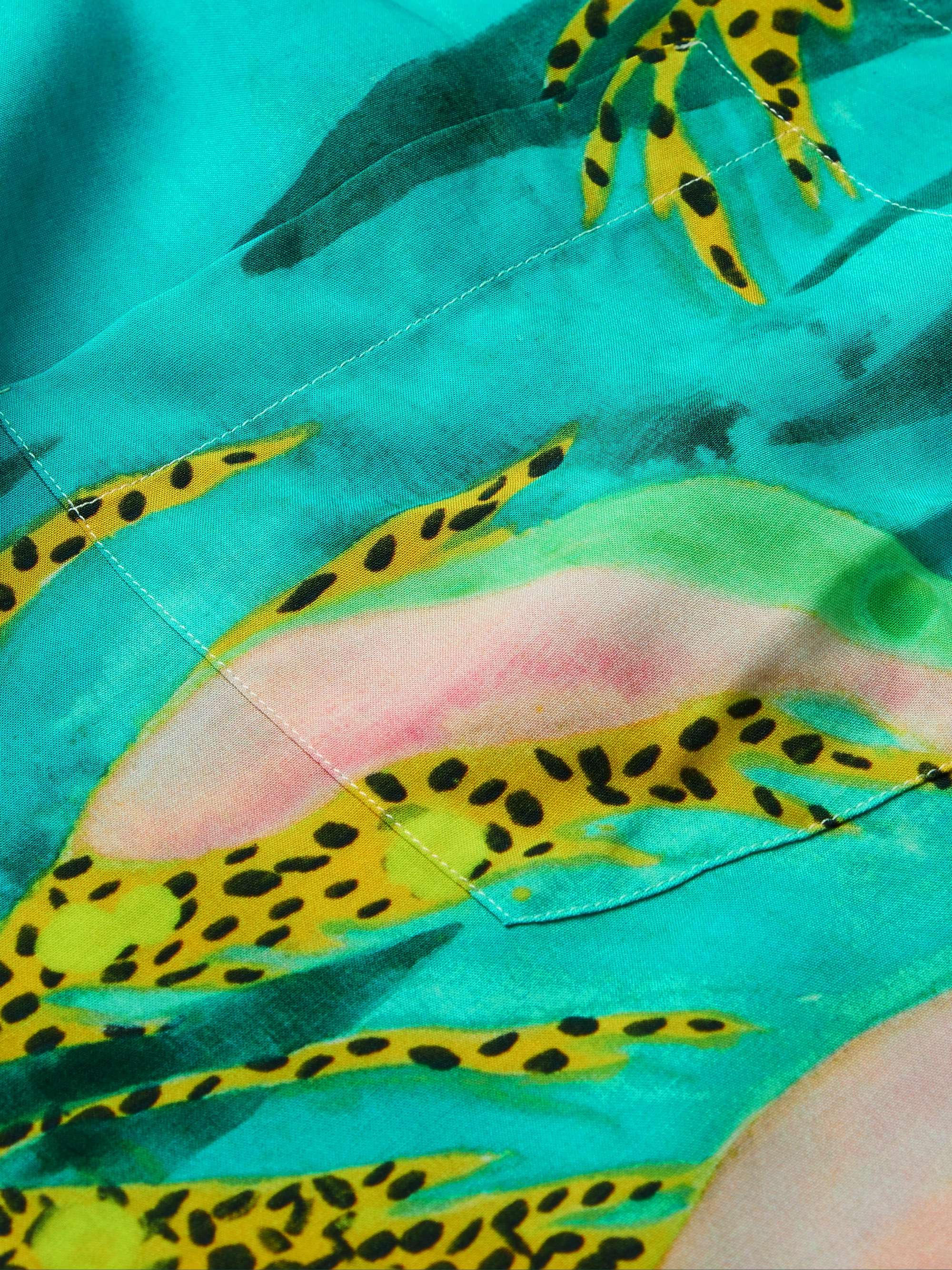 CELINE + Tyson Reeder Camp-Collar Printed Voile Shirt