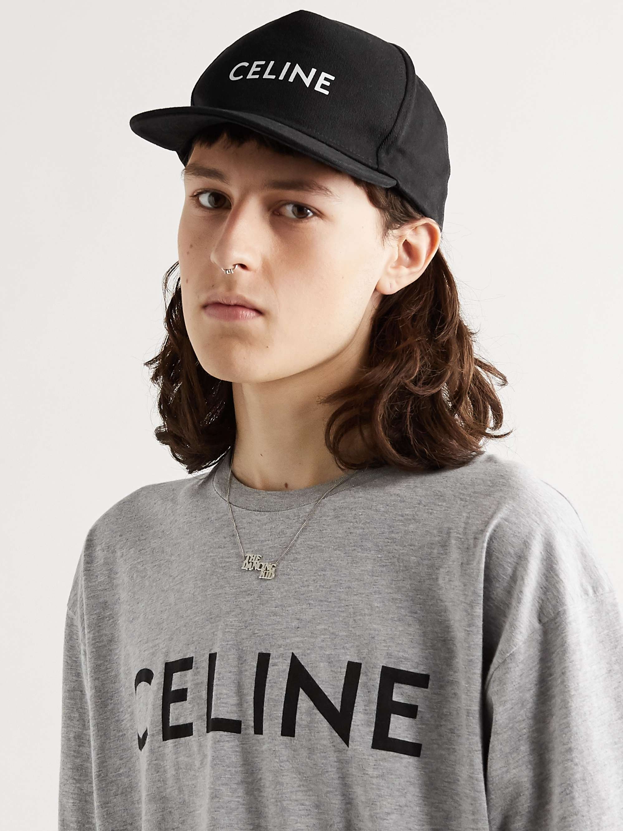 CELINE HOMME Logo-Print Cotton-Twill Baseball Cap