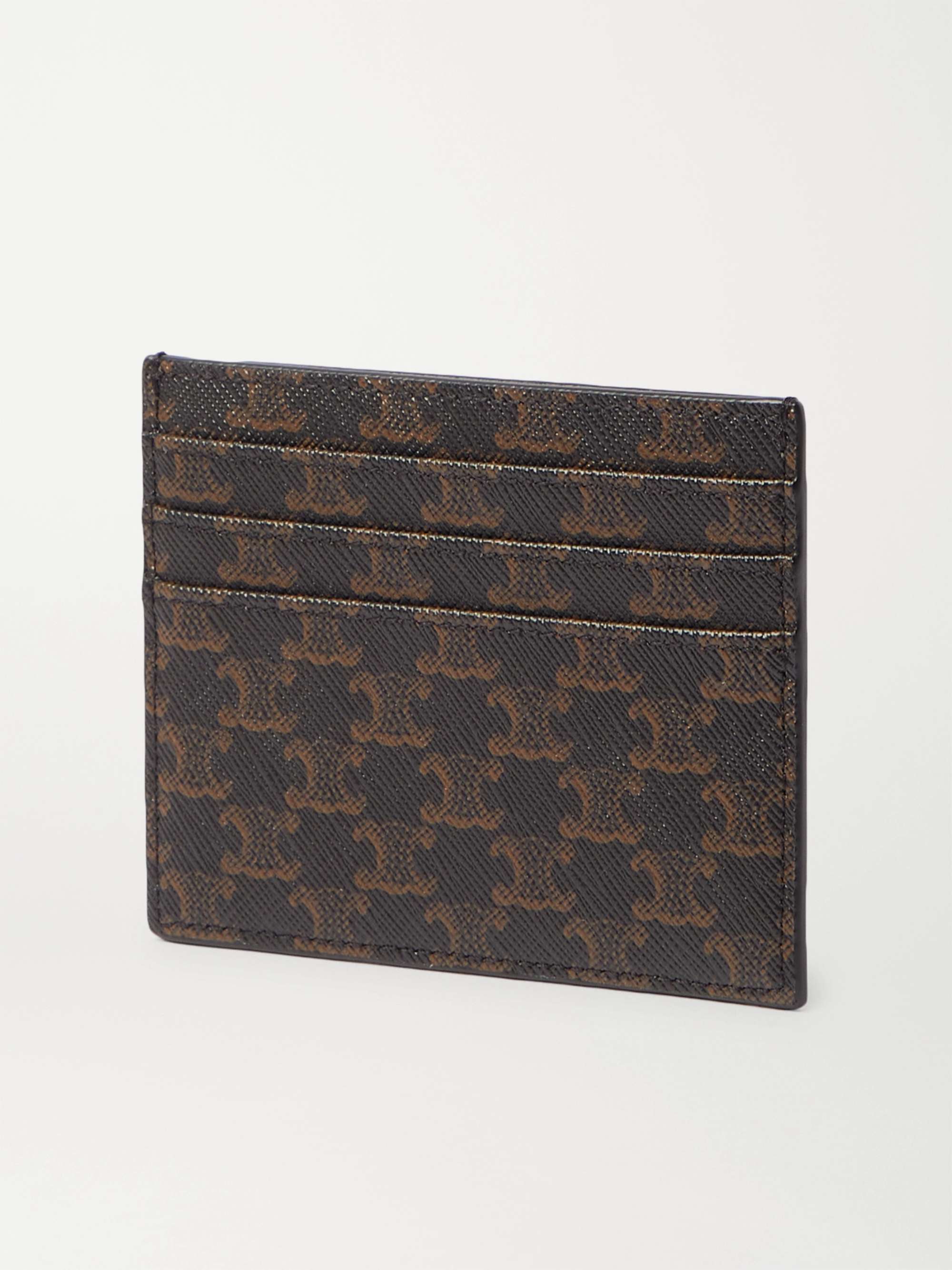 CELINE HOMME Triomphe Logo-Print Coated-Canvas Cardholder