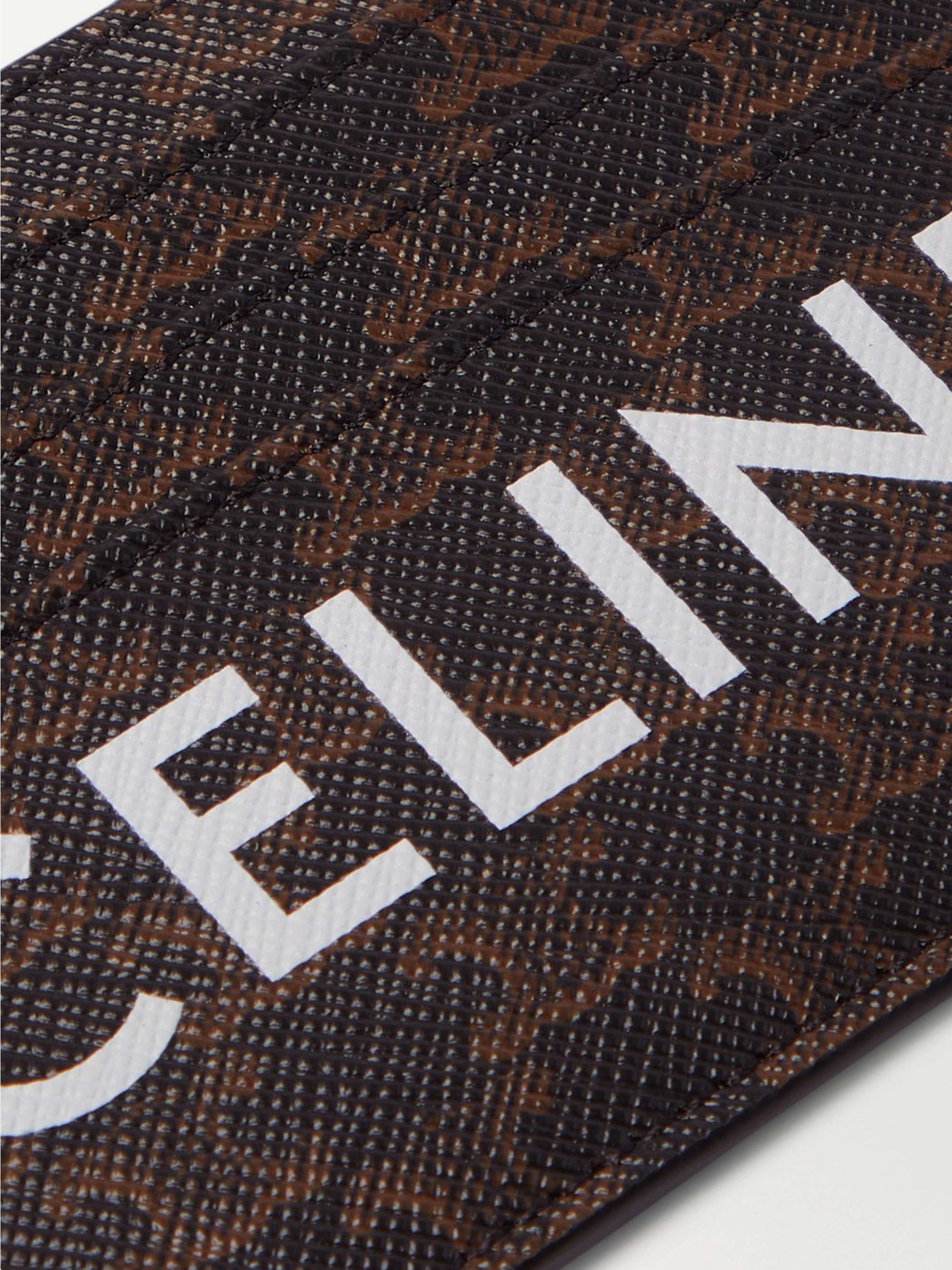 CELINE HOMME Triomphe Logo-Print Coated-Canvas Cardholder