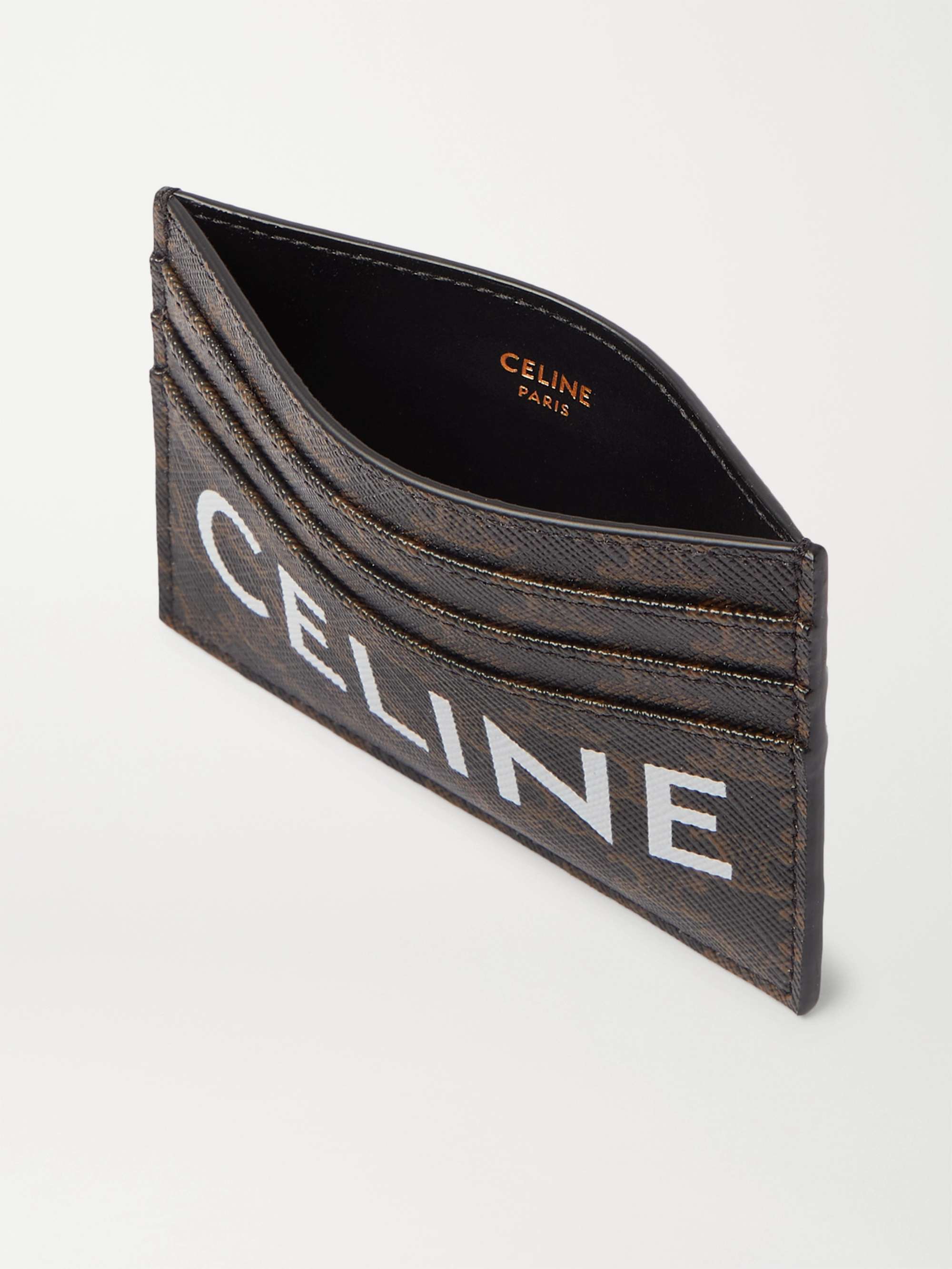 Celine Homme logo-print Textured-leather Cardholder - Men - Navy Wallets