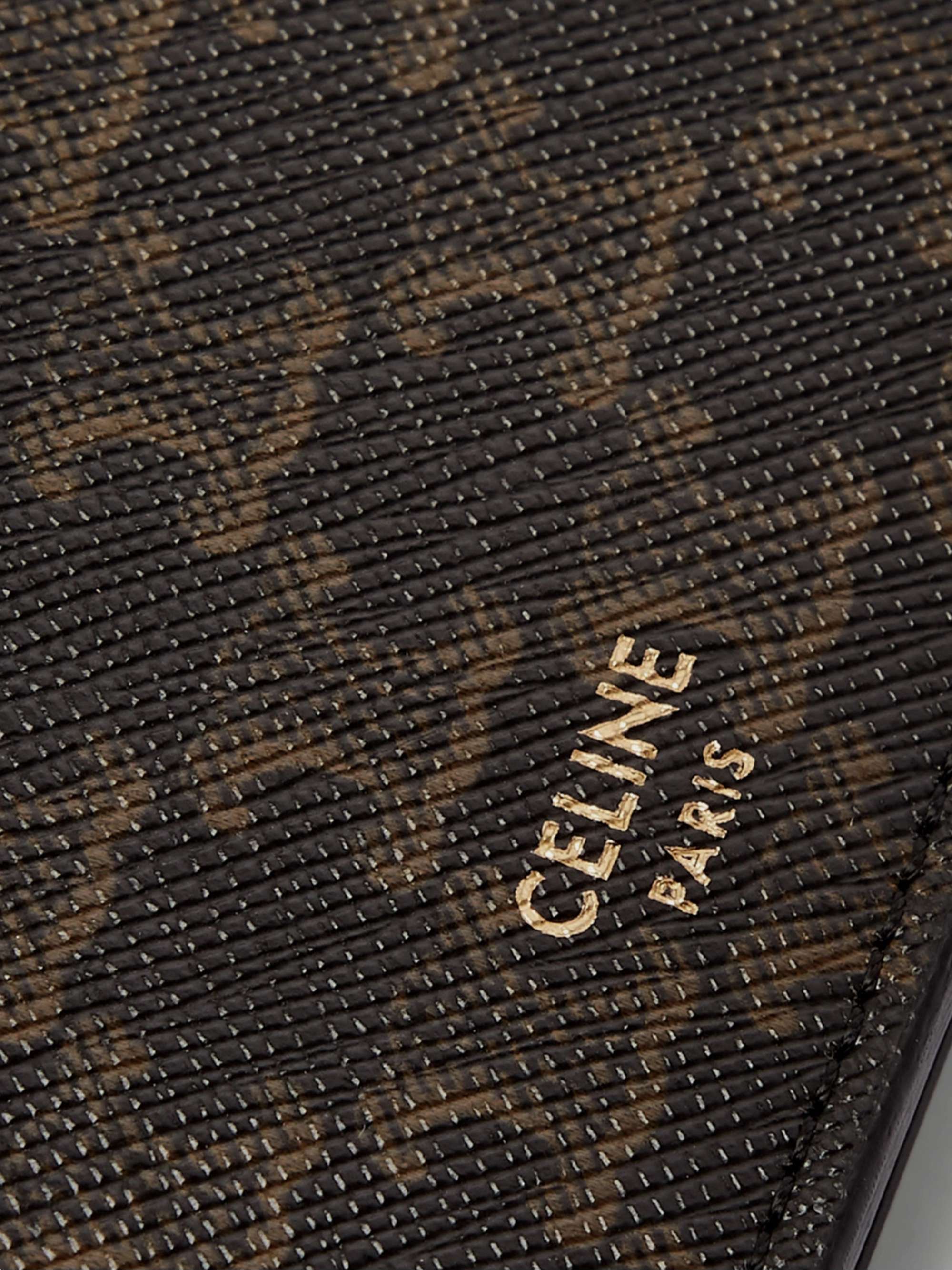 CELINE HOMME Triomphe Leather-Trimmed Coated-Canvas Billfold Wallet