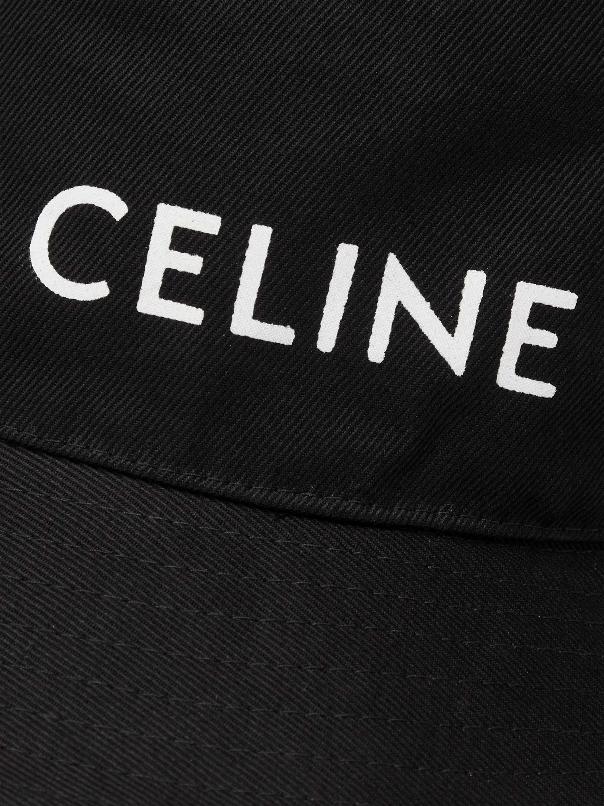 CELINE HOMME Logo-Print Cotton-Twill Bucket Hat