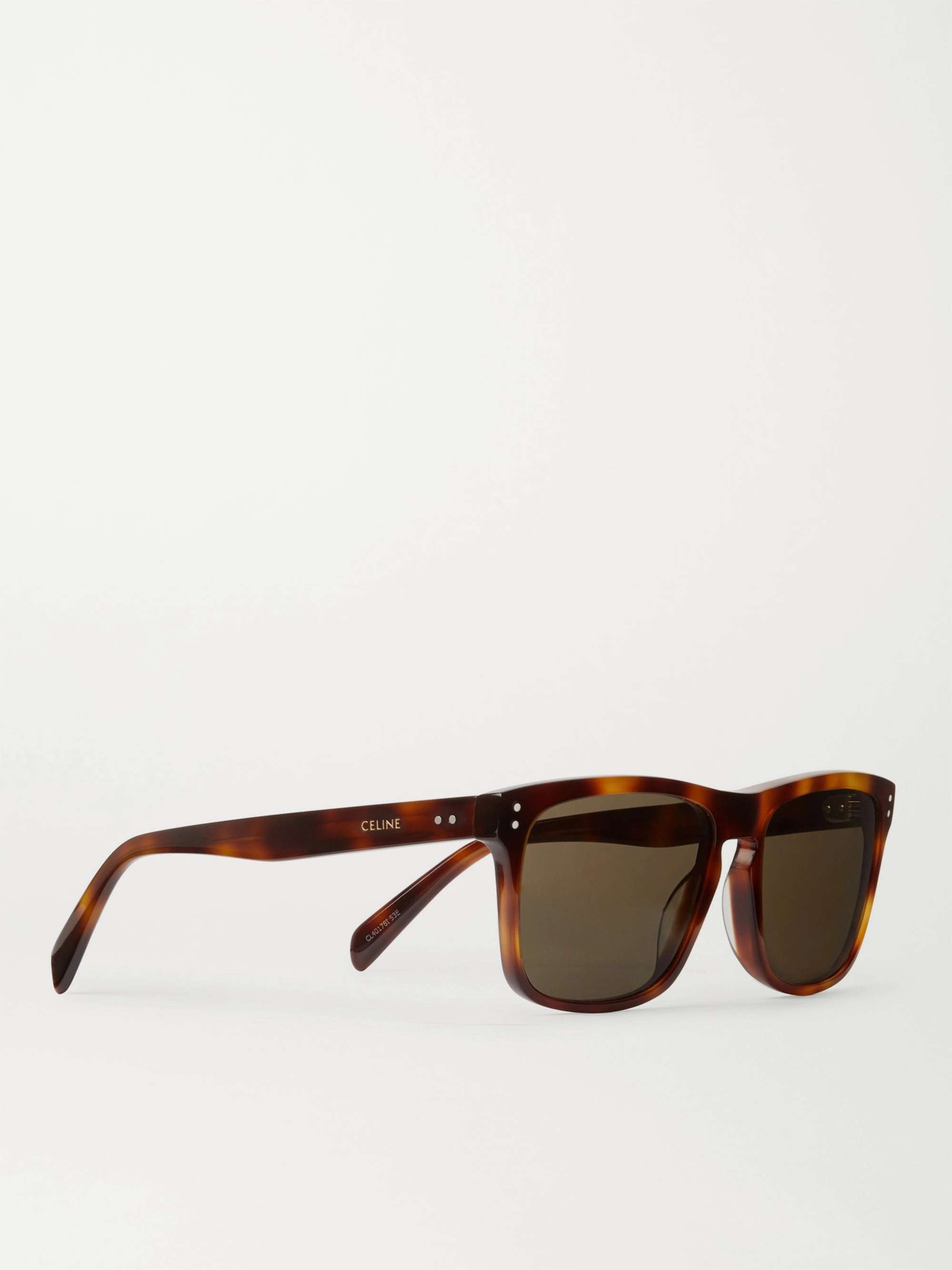 CELINE HOMME Square-Frame Tortoiseshell Acetate Sunglasses