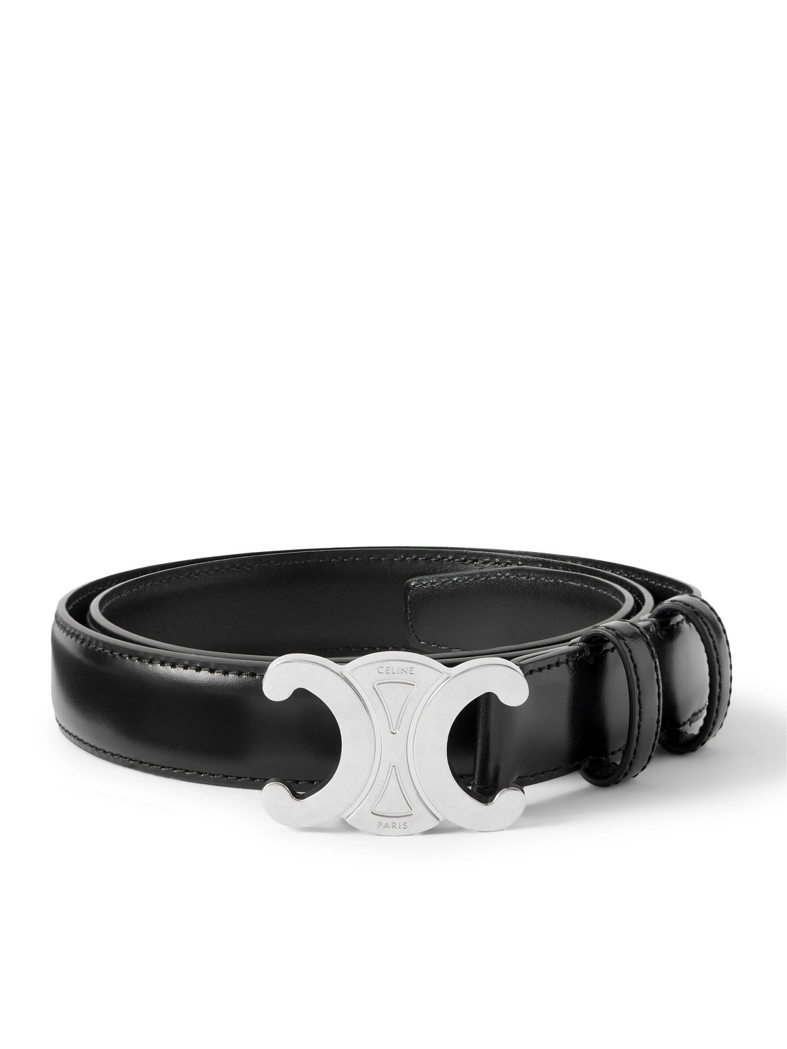 Celine 2.5cm Leather Belt In Black