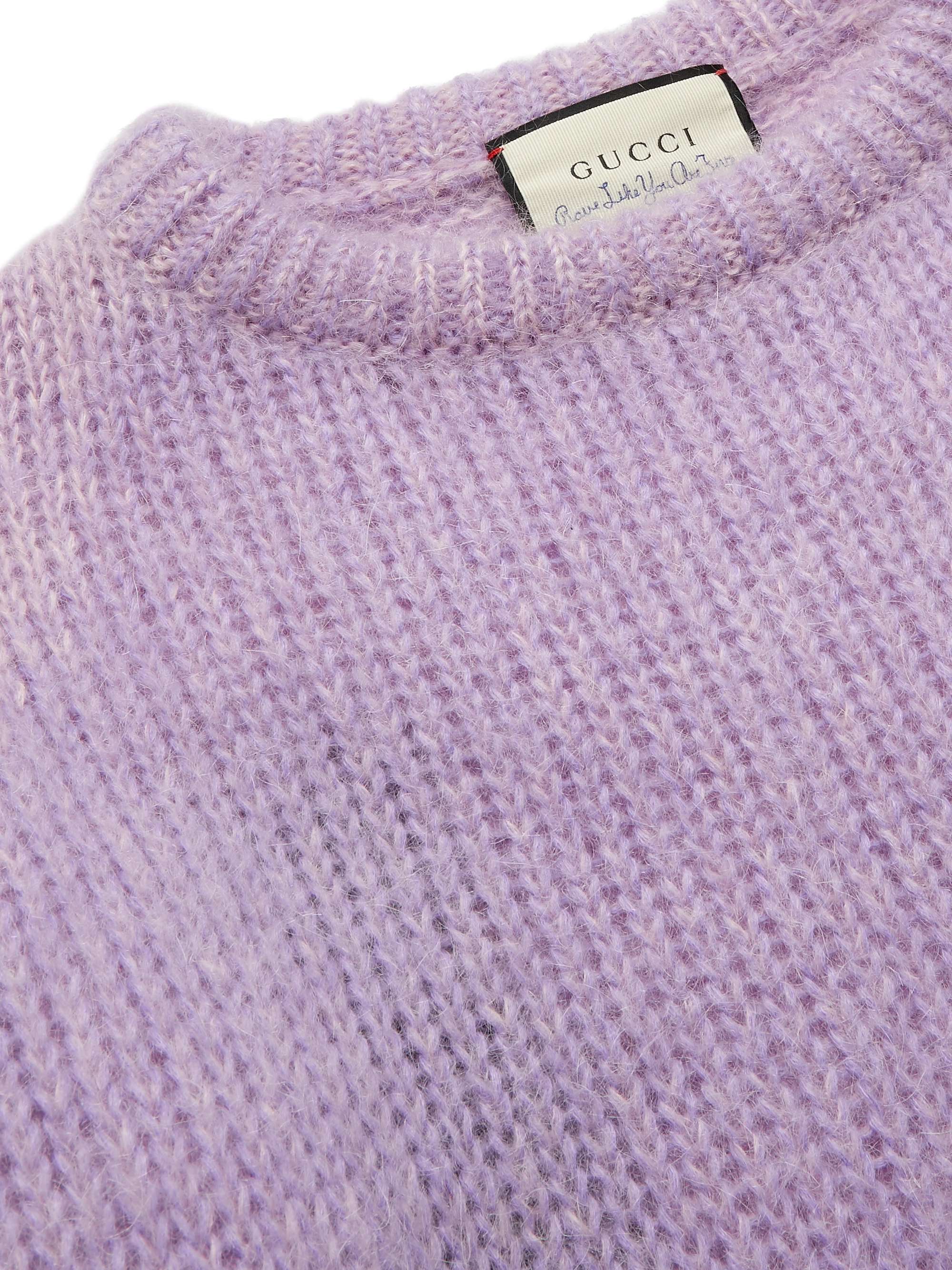 GUCCI Embroidered Intarsia Mohair-Blend Sweater