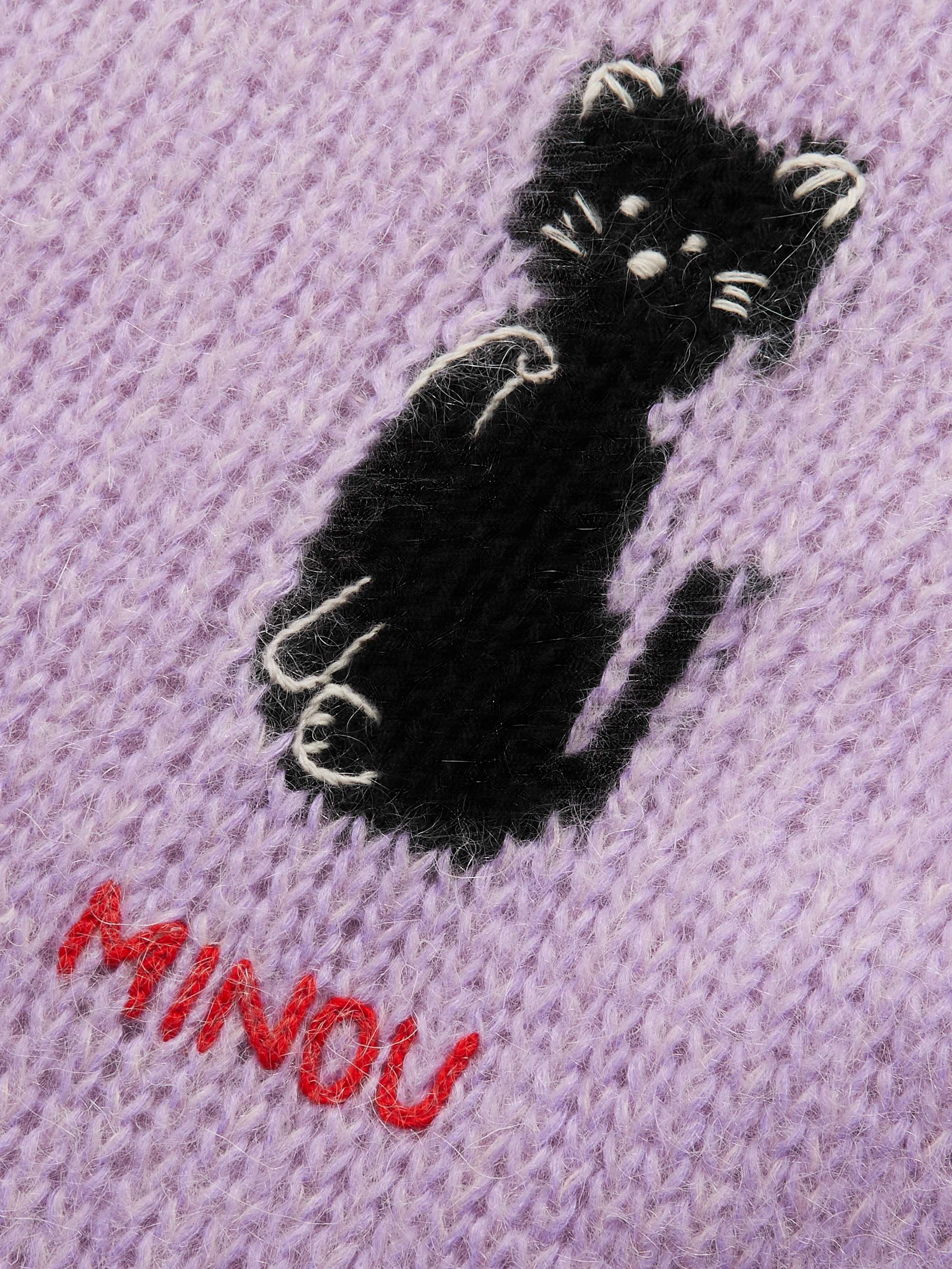GUCCI Embroidered Intarsia Mohair-Blend Sweater