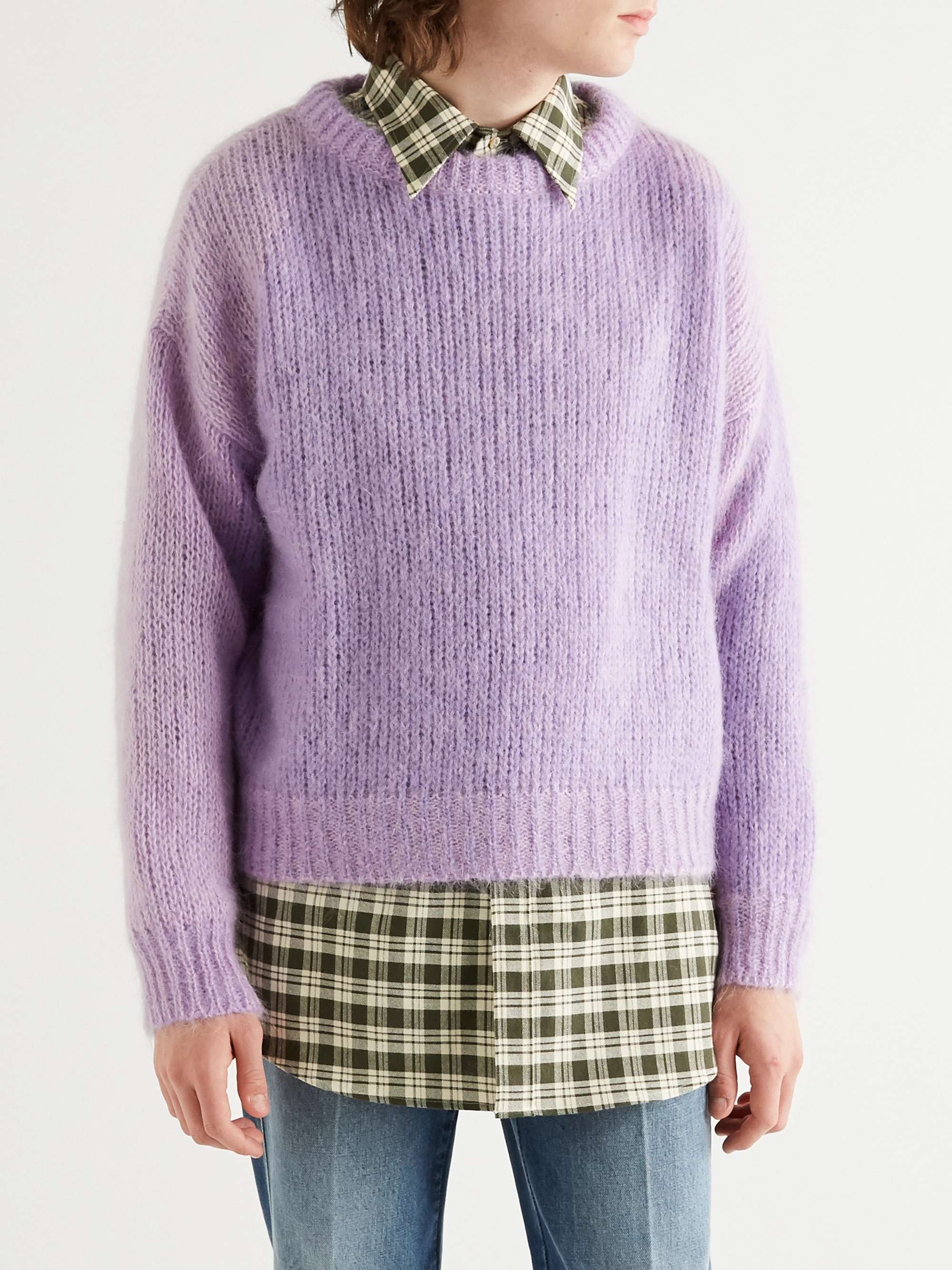 GUCCI Embroidered Intarsia Mohair-Blend Sweater